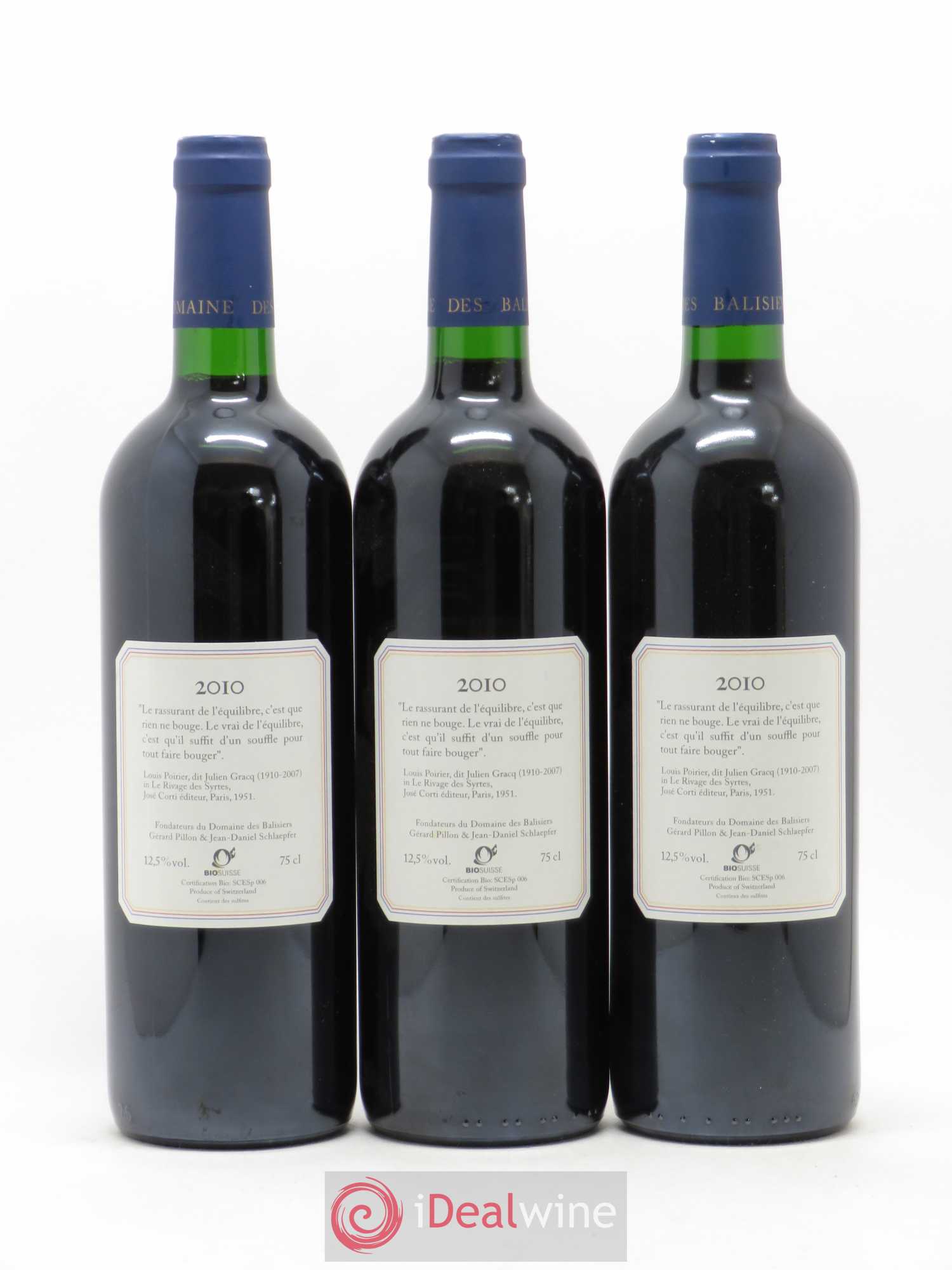 Vins Etrangers Comte de Peney Domaine des Balisiers 2010 - Posten von 3 Flaschen - 1