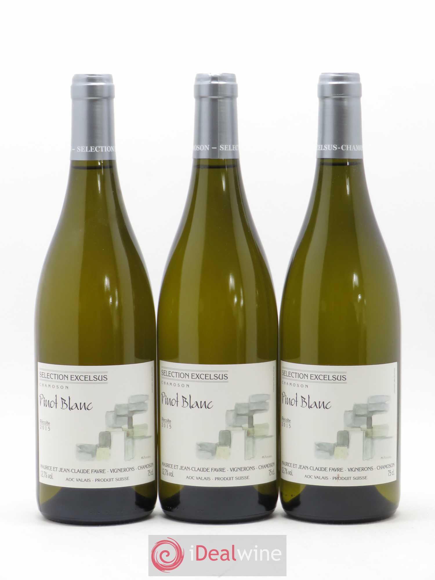 Valais Pinot Blanc Excelsus Chamoson Jean-Claude Favre 2015 - Posten von 6 Flaschen - 2