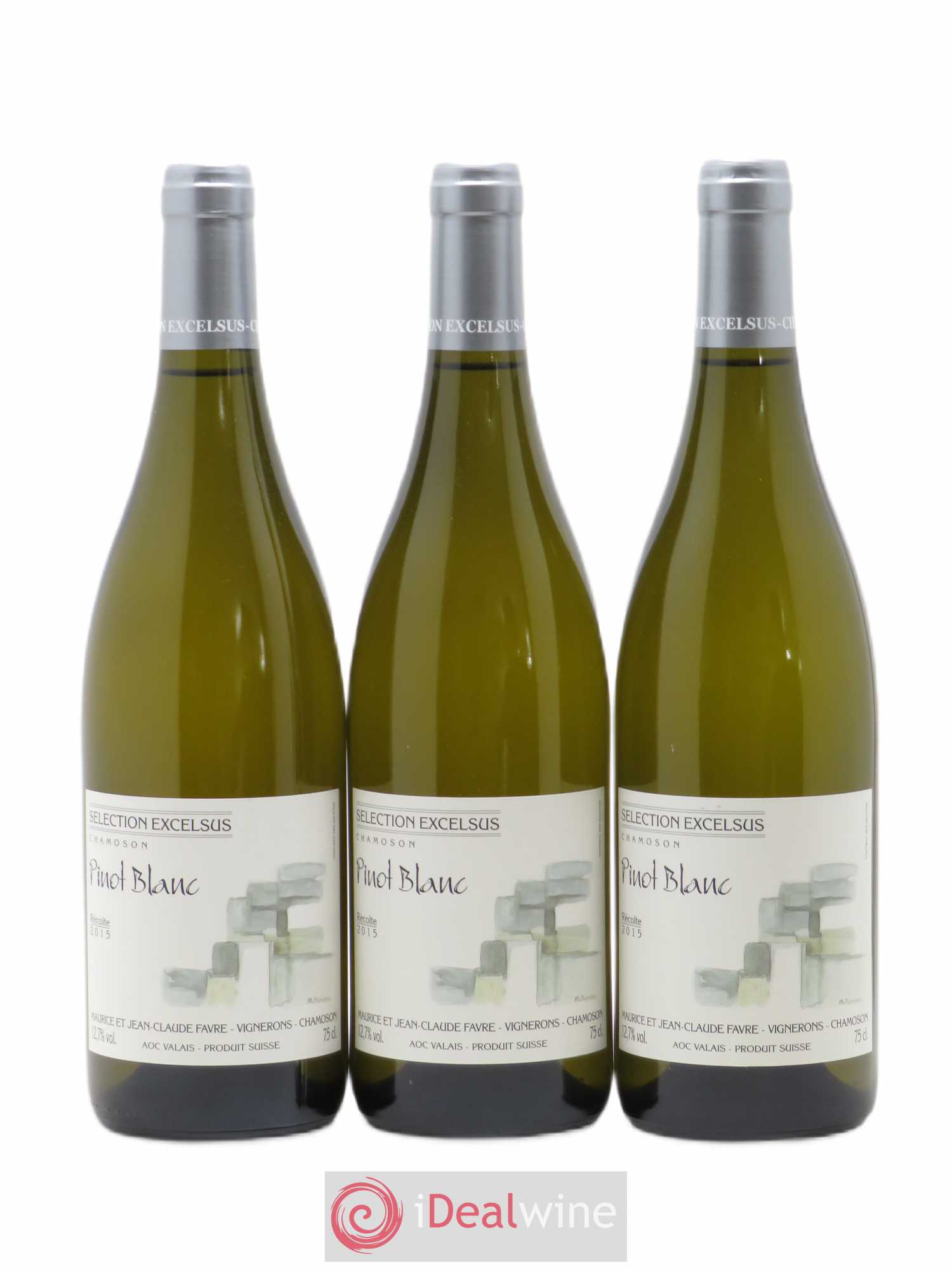 Valais Pinot Blanc Excelsus Chamoson Jean-Claude Favre 2015 - Posten von 3 Flaschen - 0