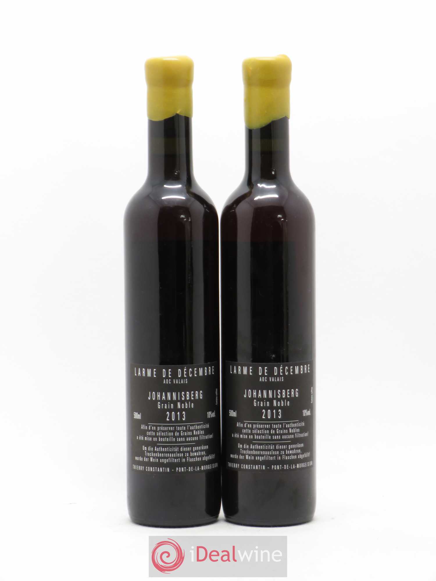 Valais Johannisberg Larme de Décembre Grains nobles Domaine Thierry Constantin 50cl 2013 - Posten von 2 Flaschen - 1