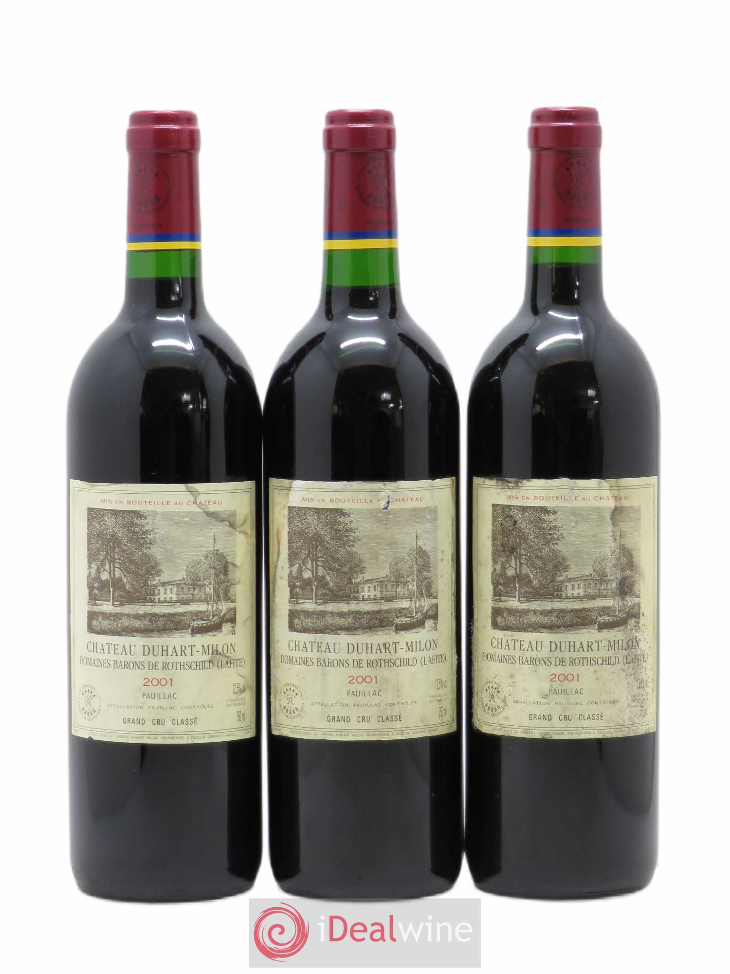 Château Duhart-Milon 4ème Grand Cru Classé 2001 - Lot de 3 bouteilles - 0