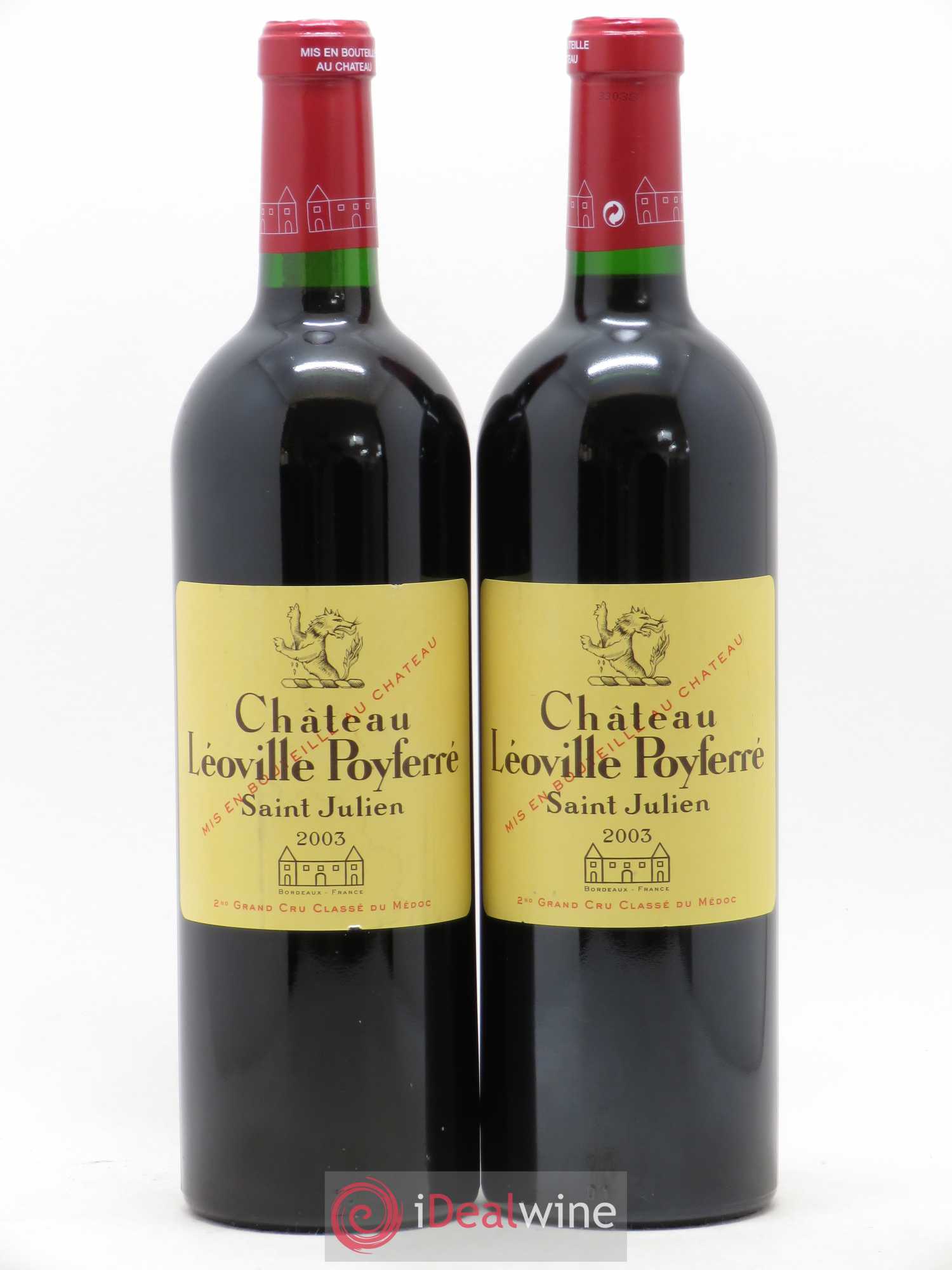 Château Léoville Poyferré 2ème Grand Cru Classé 2003 - Lot de 2 bouteilles - 0