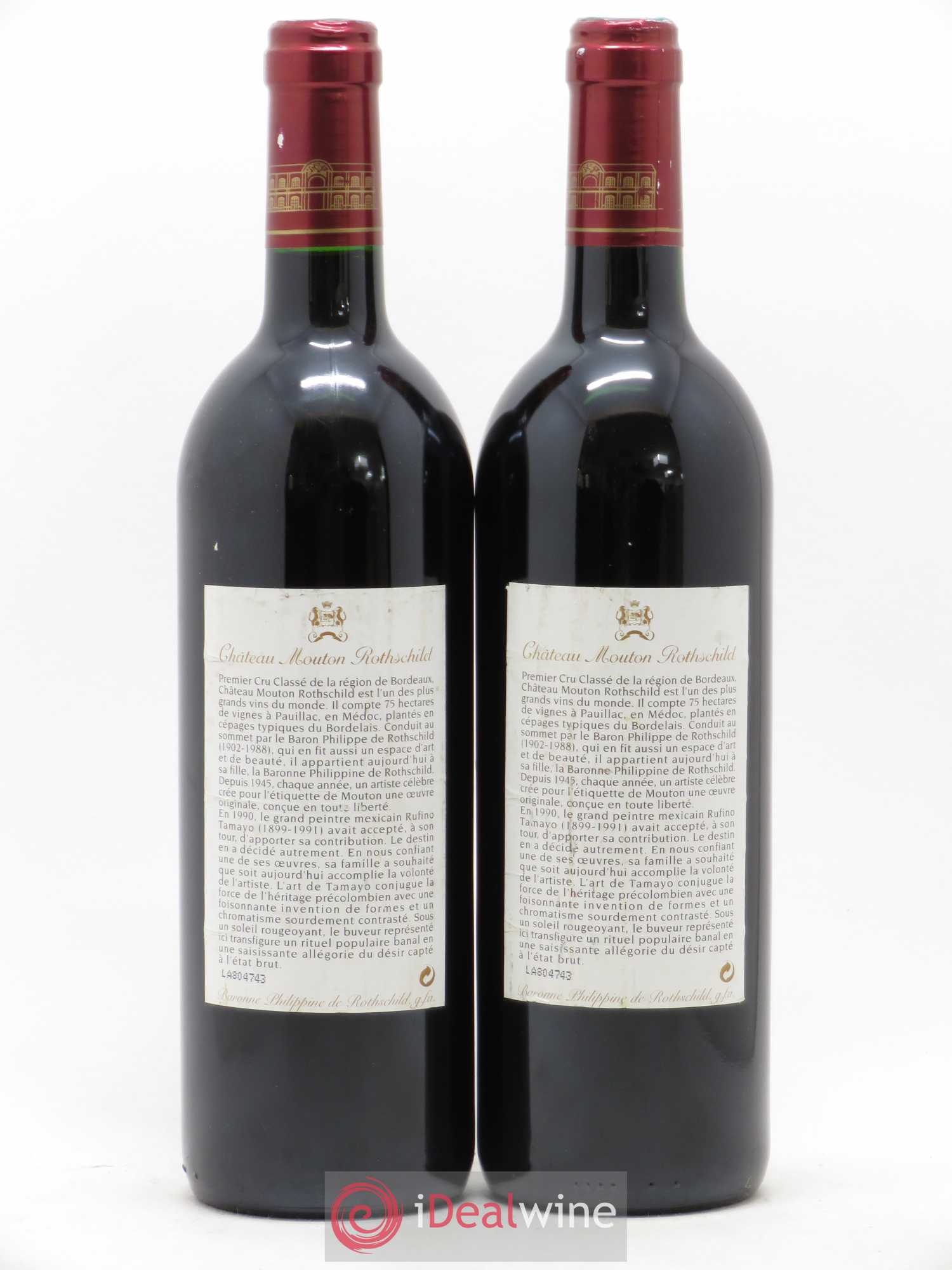 Château Mouton Rothschild 1er Grand Cru Classé 1998 - Lot de 2 bouteilles - 1