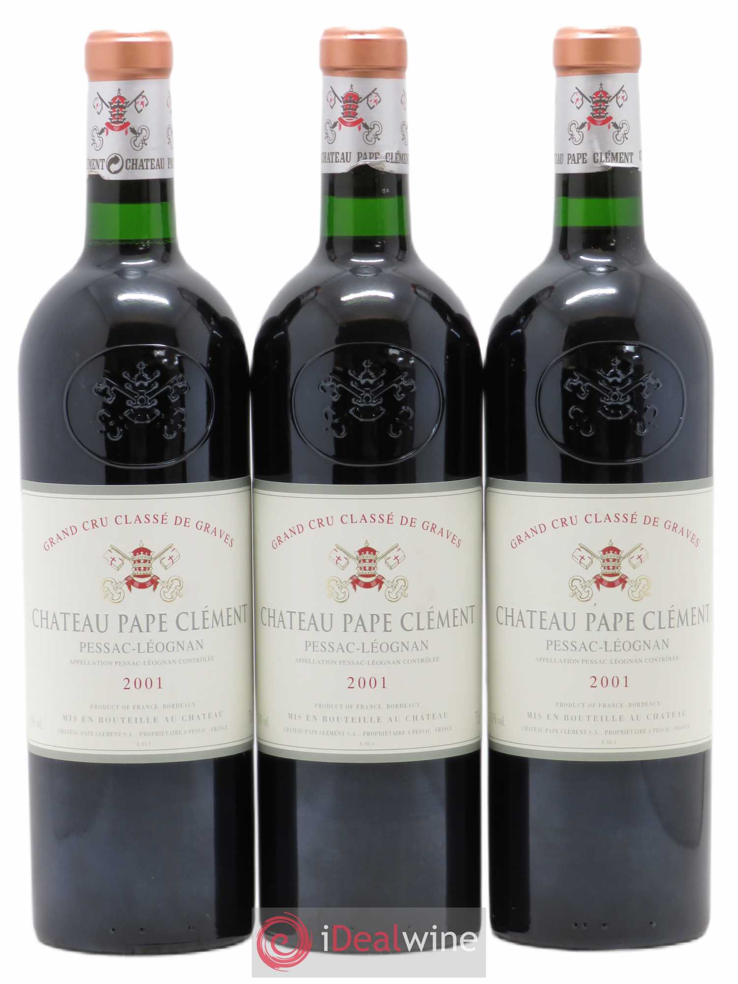 Château Pape Clément Cru Classé de Graves 2001 - Lot de 3 bouteilles - 0