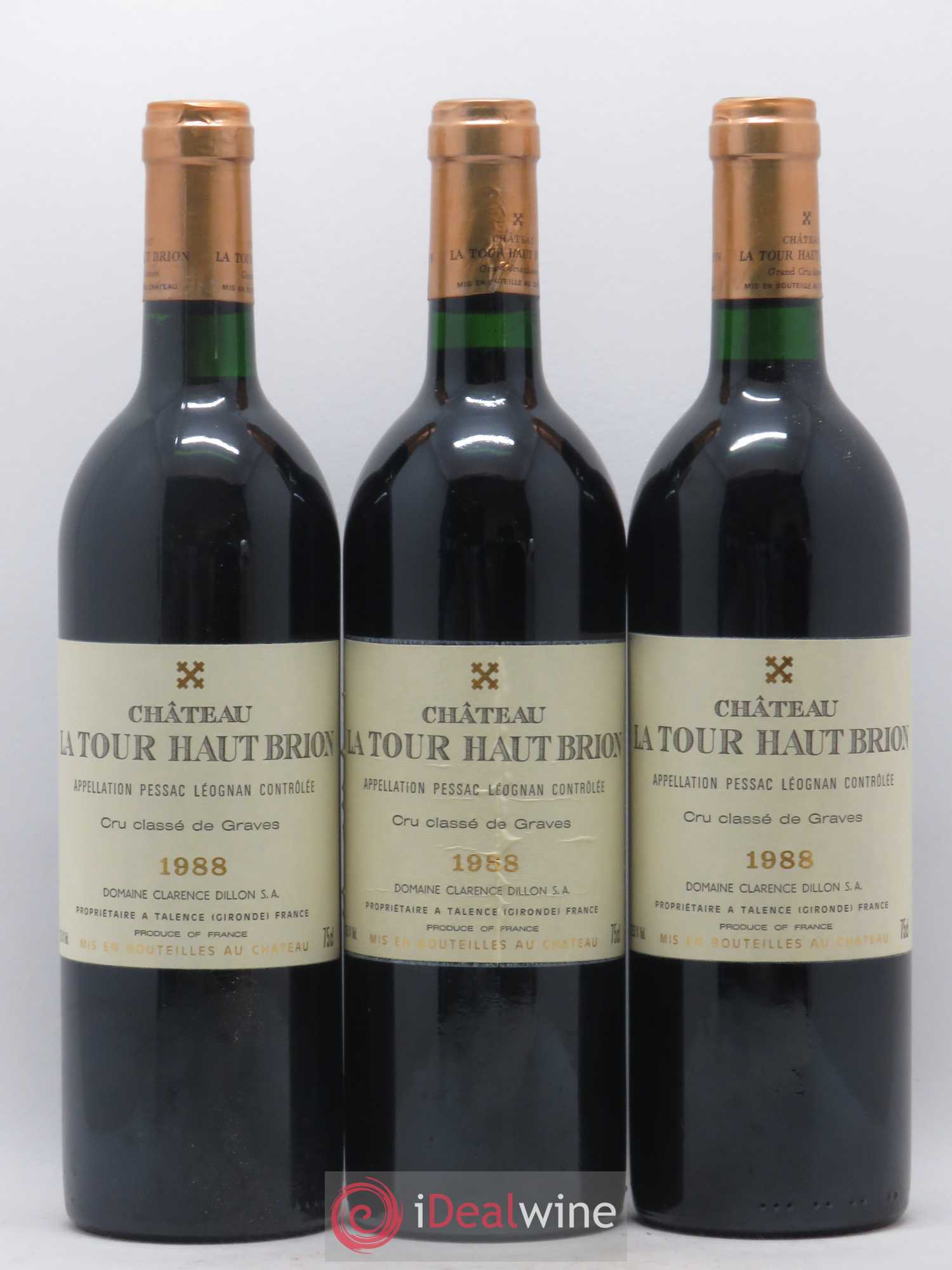Château la Tour Haut-Brion Cru Classé de Graves 1988 - Lot de 12 bouteilles - 1