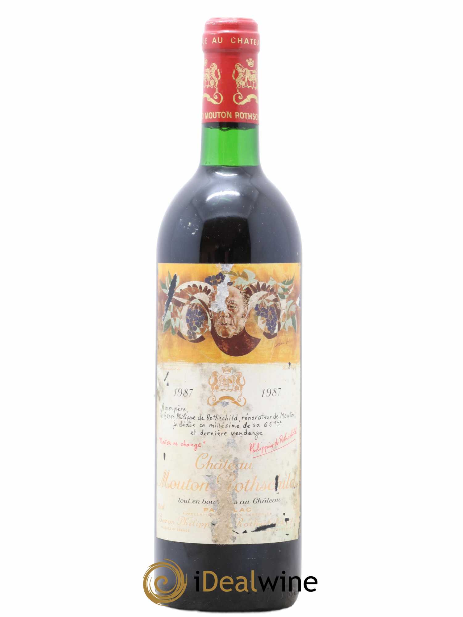 Château Mouton Rothschild 1er Grand Cru Classé 1987 - Lot de 1 bouteille - 0