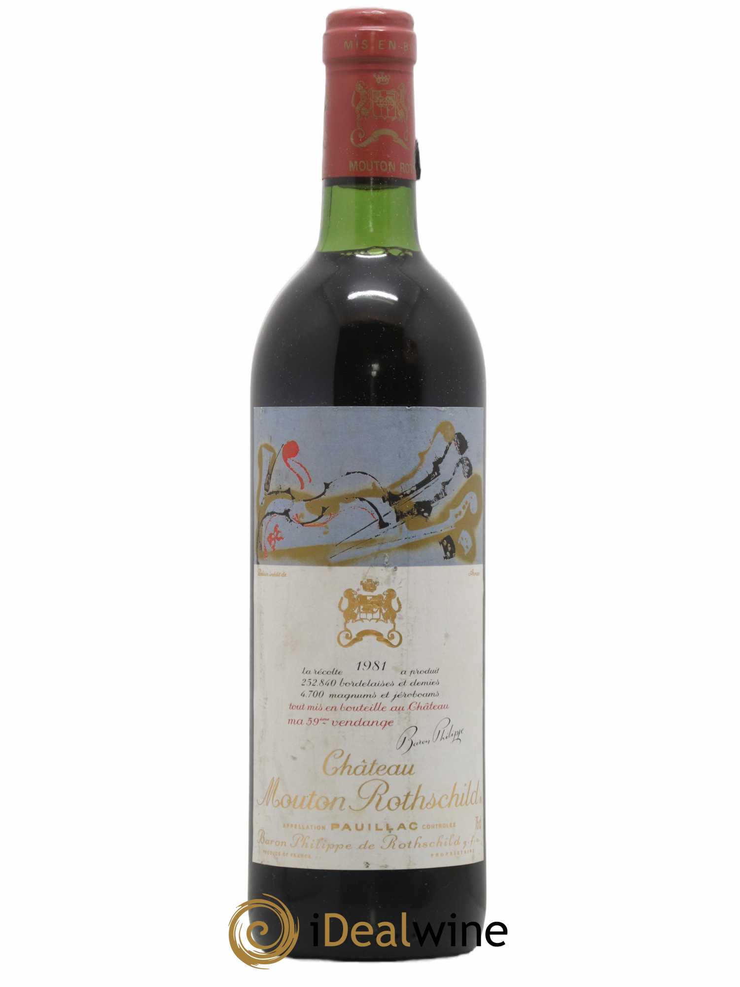 Château Mouton Rothschild 1er Grand Cru Classé 1981 - Lot de 1 bouteille - 0