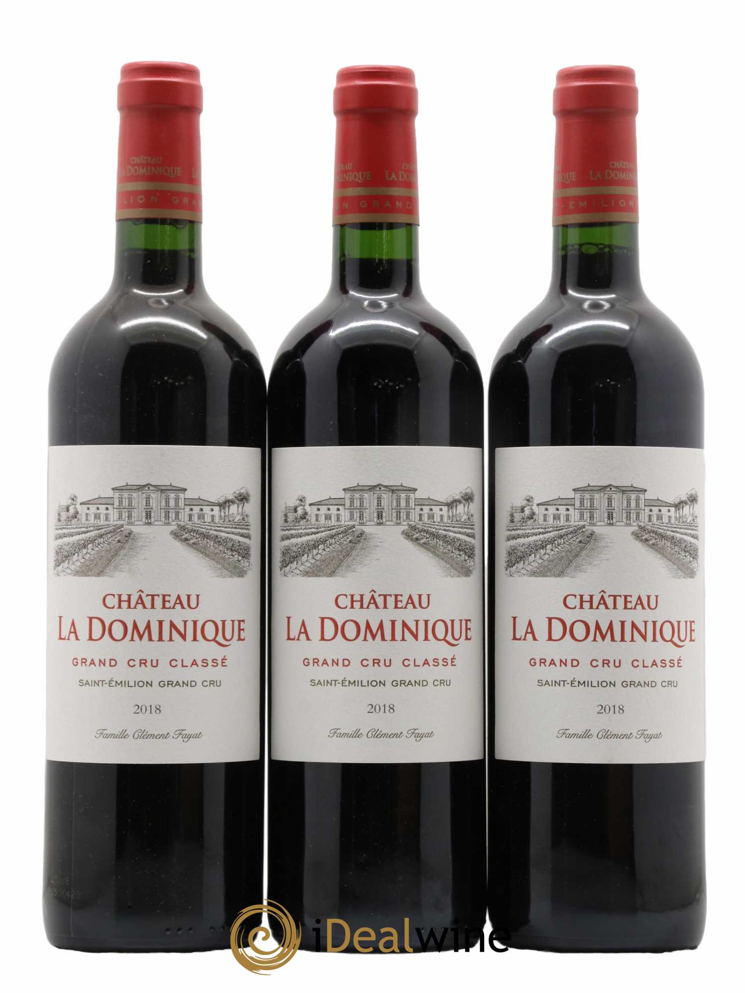 Château la Dominique Grand Cru Classé 2018 - Lot de 3 bouteilles - 0
