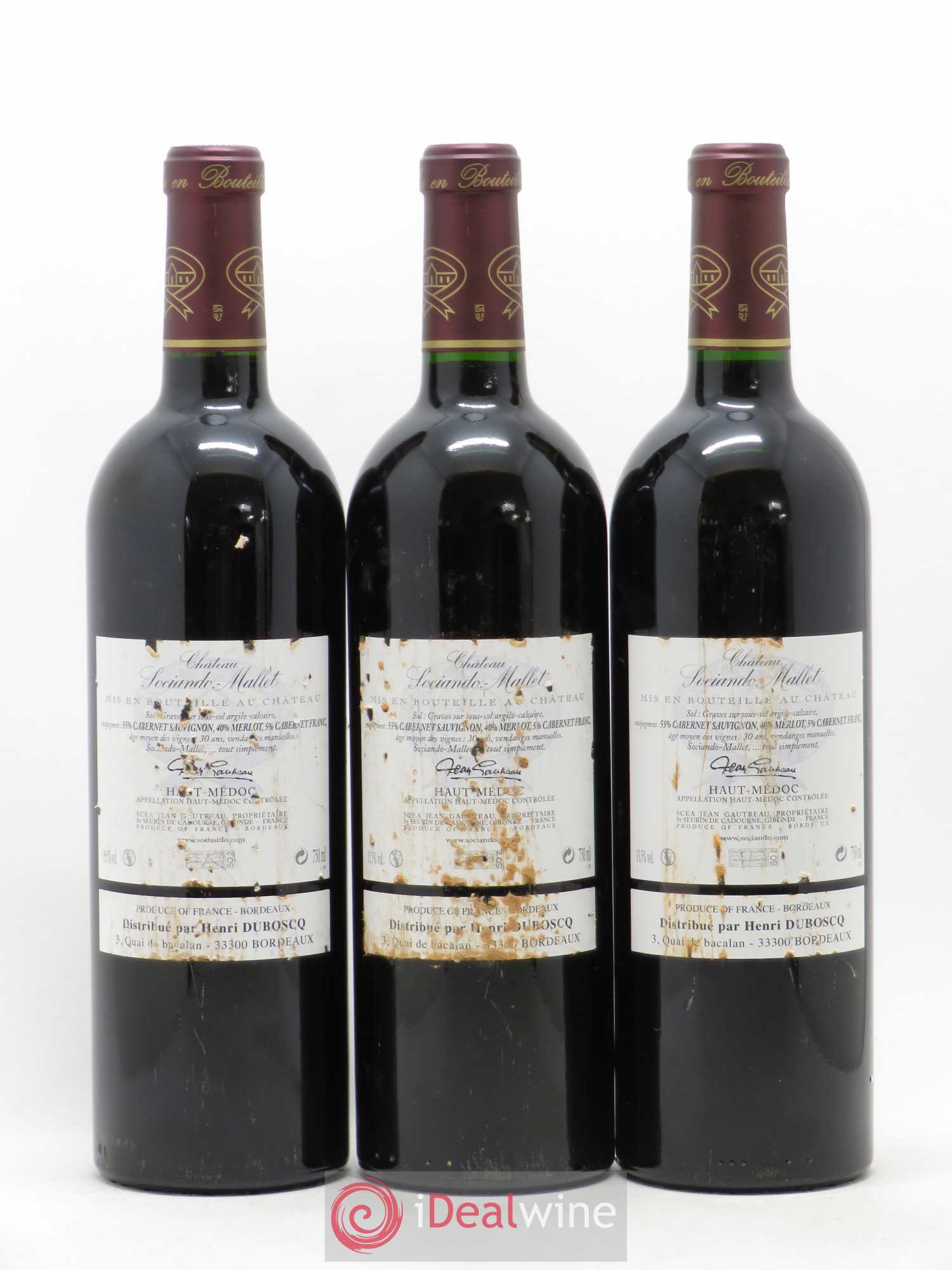 Château Sociando Mallet 2010 - Lot de 3 bouteilles - 1
