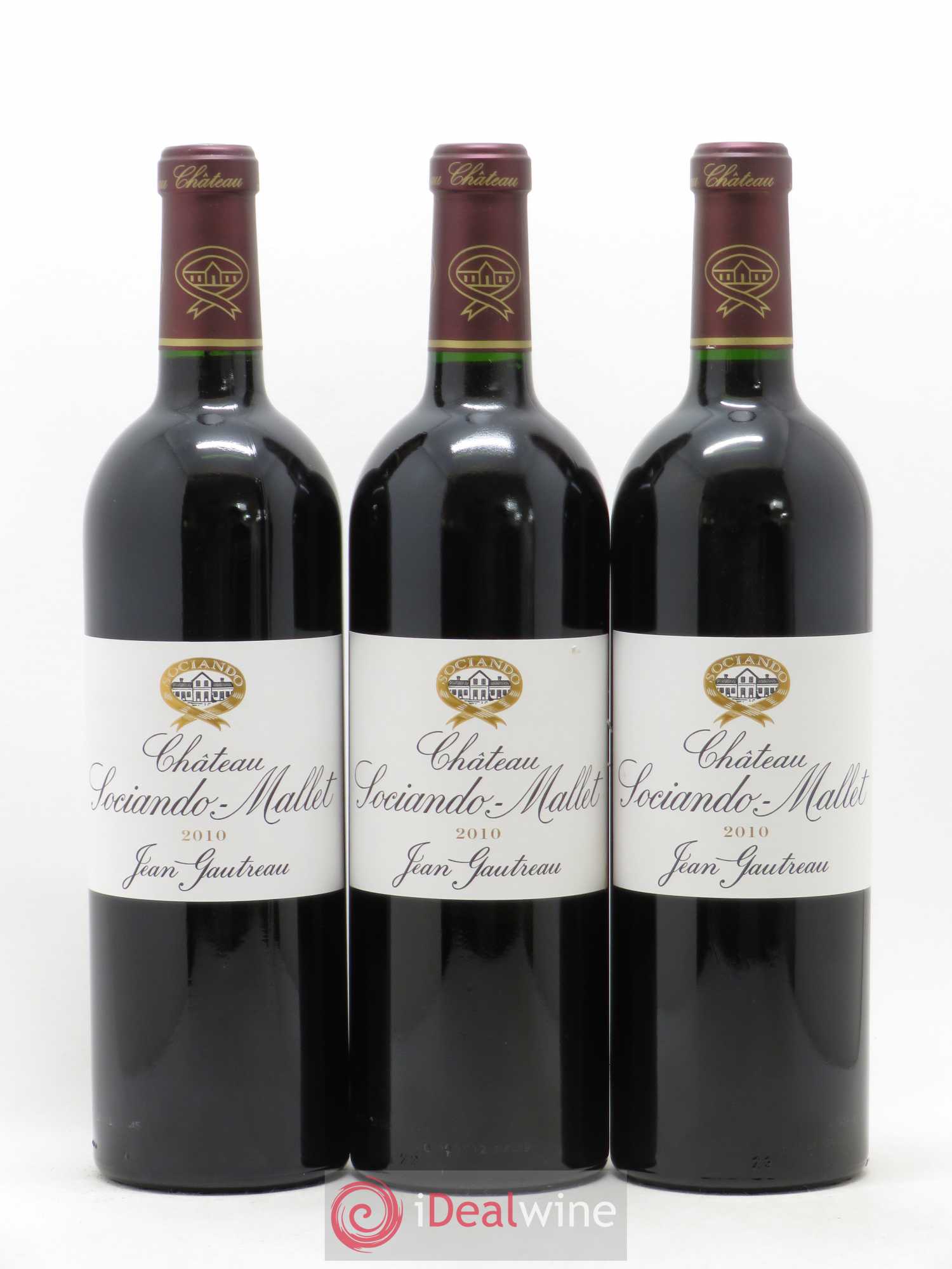 Château Sociando Mallet 2010 - Lot de 3 bouteilles - 0