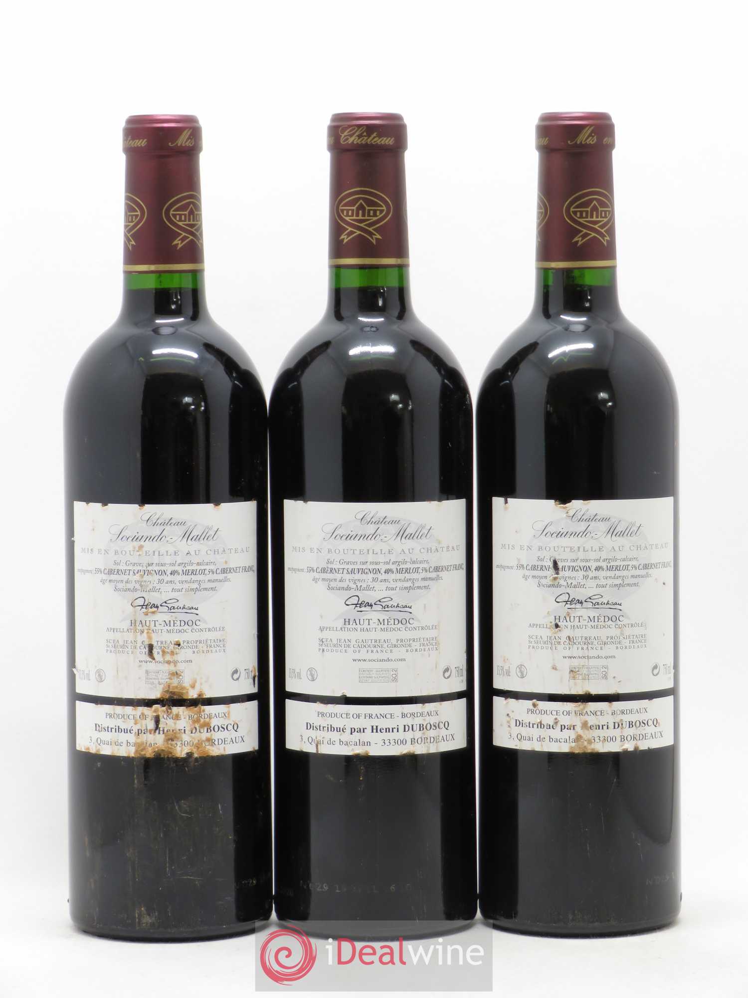 Château Sociando Mallet 2009 - Lot de 3 bouteilles - 1
