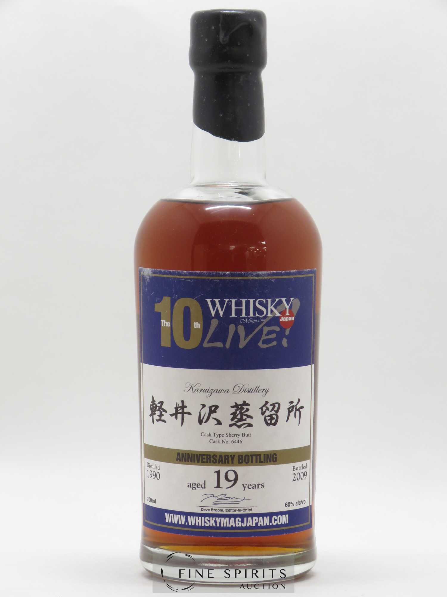Karuizawa 19 years 1990 Of. The 10th Whisky Live Sherry Butt - Cask n° 6446 - bottled 2009 Anniversary Bottling - Lot of 1 bottle - 1