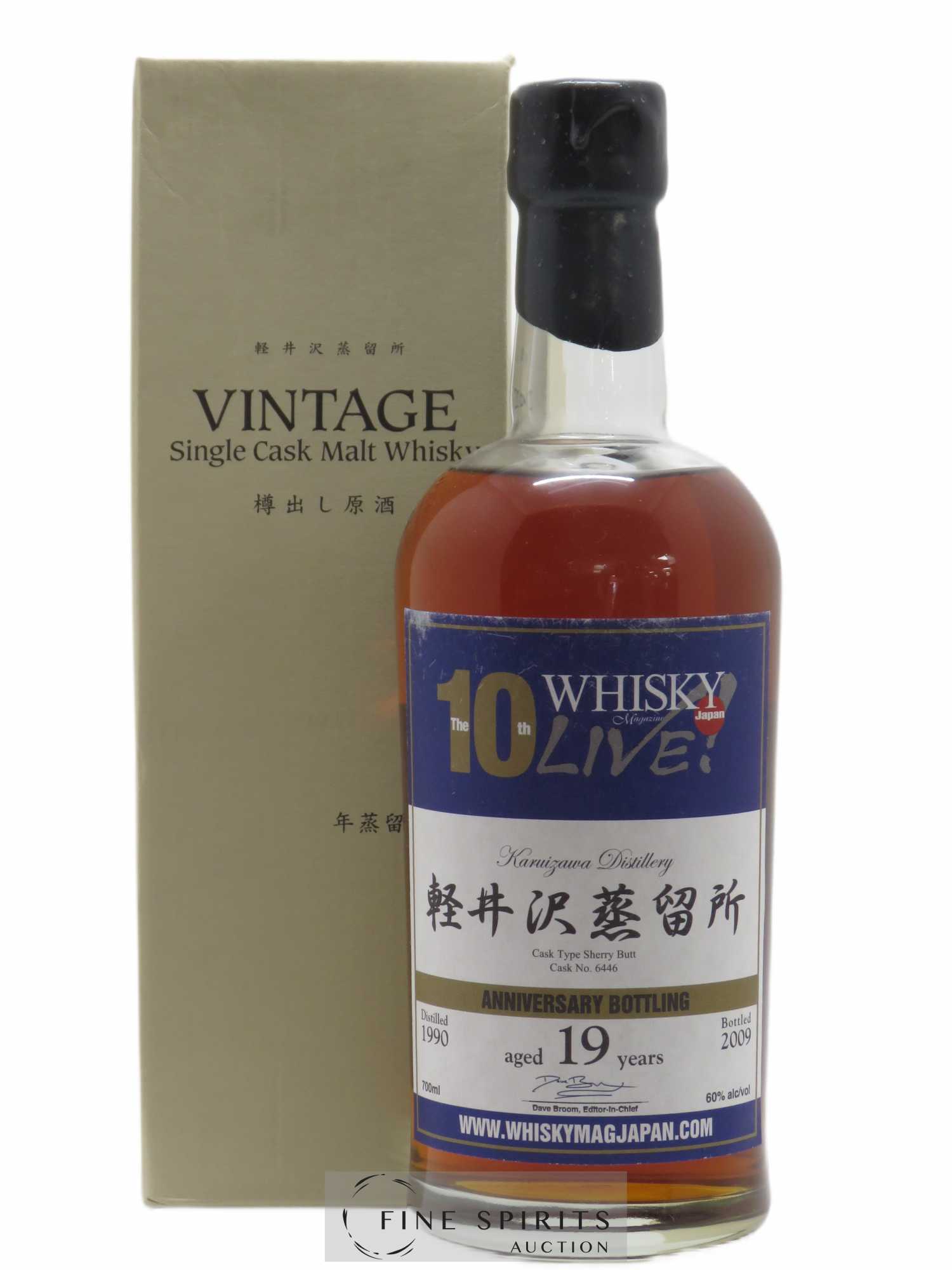 Karuizawa 19 years 1990 Of. The 10th Whisky Live Sherry Butt - Cask n° 6446 - bottled 2009 Anniversary Bottling - Lot of 1 bottle - 0