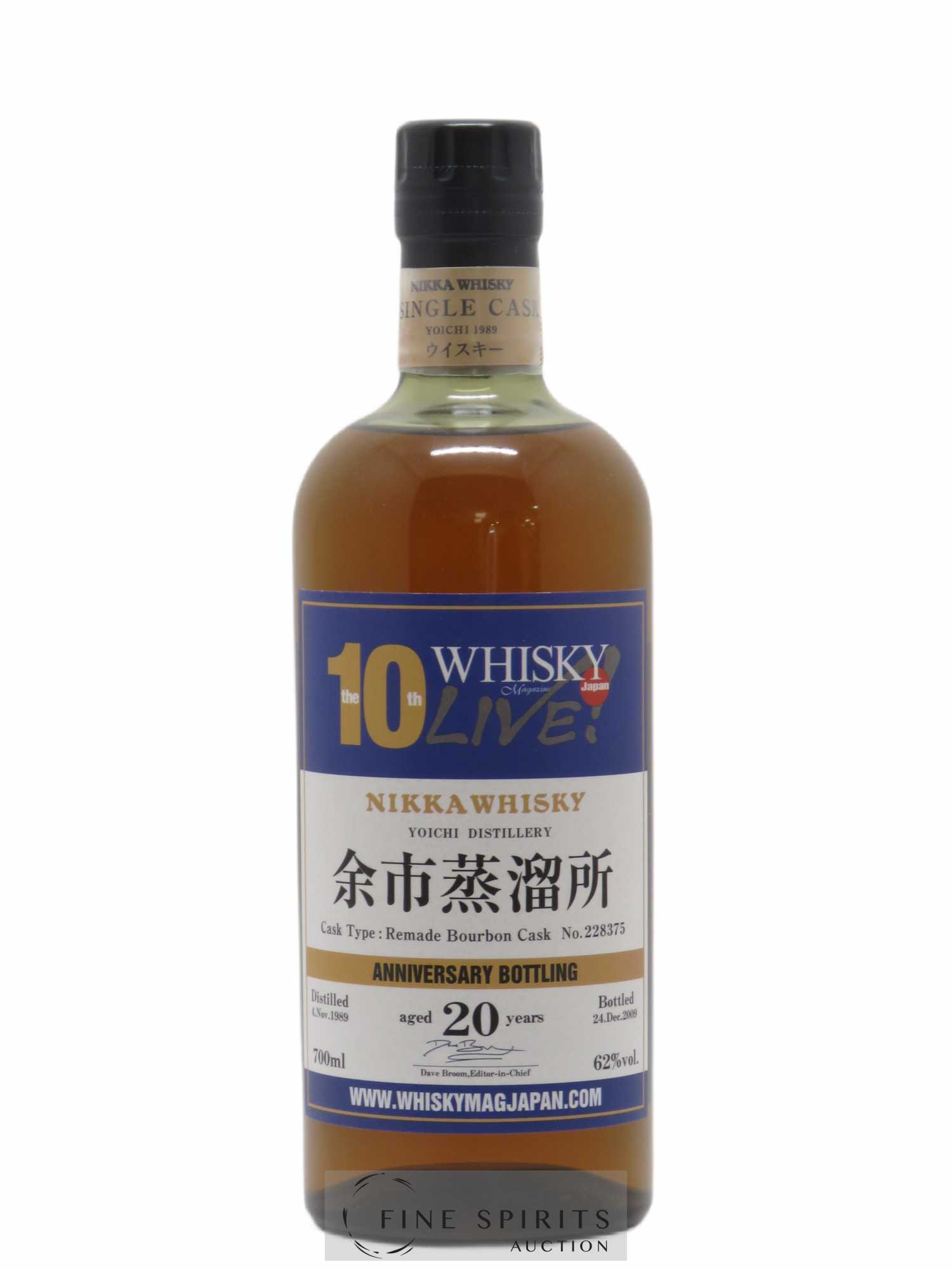 Yoichi 20 years 1989 Of. The 10th Whisky Live Remade Bourbon Cask n°228375 - bottled 2009 Anniversary Bottling - Lot de 1 bouteille - 0