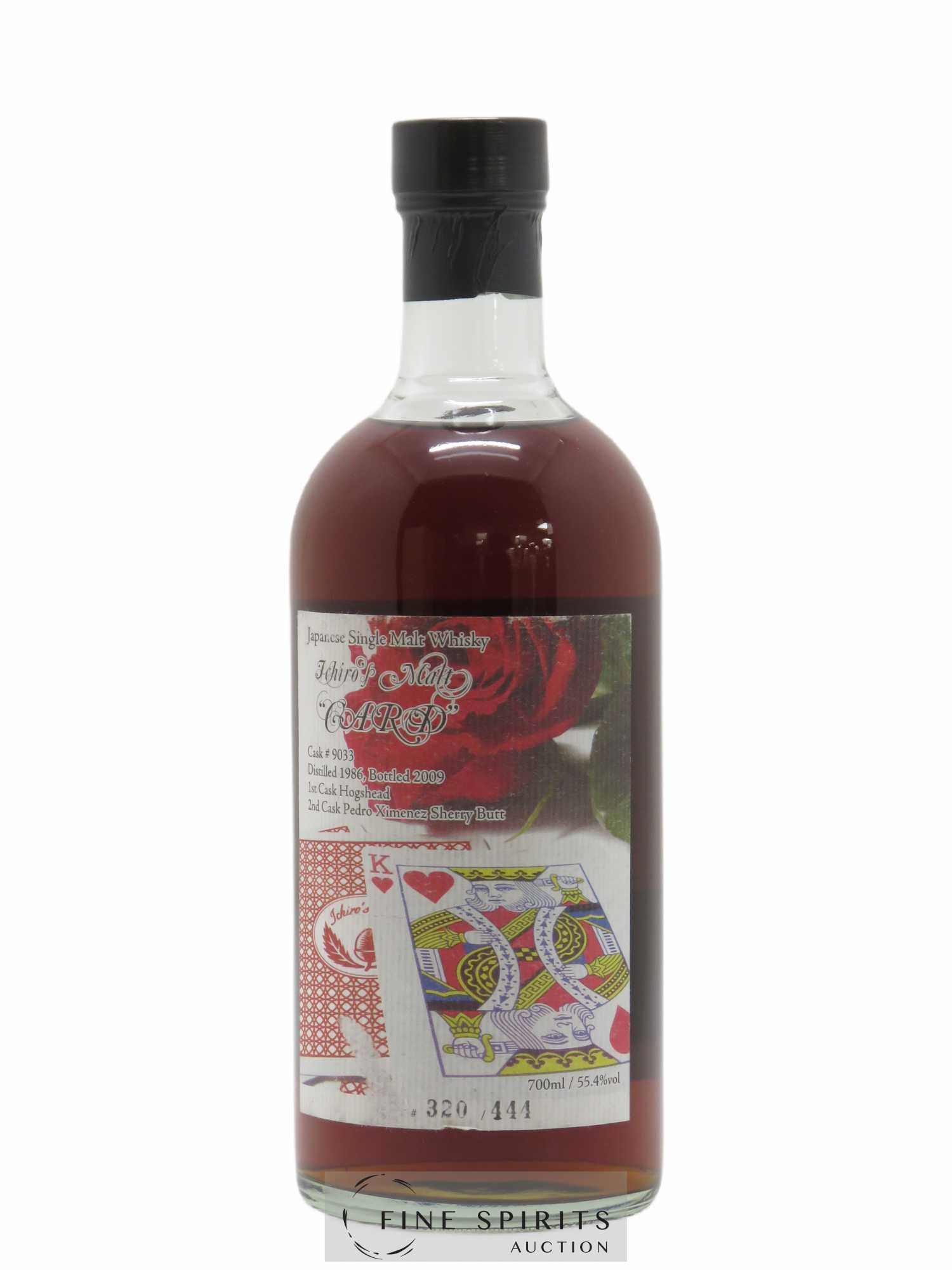 Ichiro's Malt 1986 Of. King of Hearts Cask n°9033 - One of 444 - bottled 2009 Venture Whisky Card - Lotto di 1 bottiglia - 0