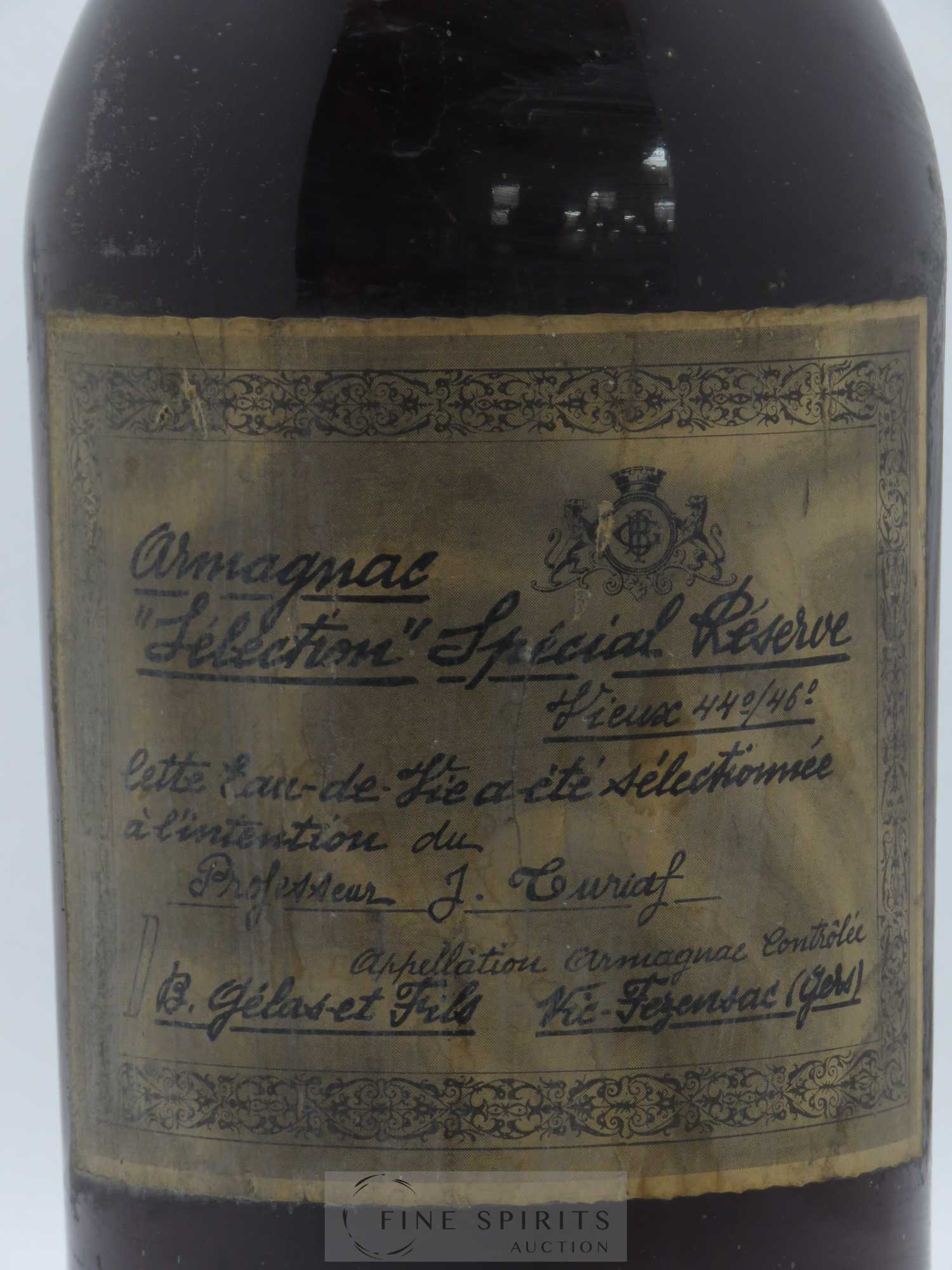 B. Gelas et Fils Of. Sélection Spécial Réserve Vieux 44°-46° Professeur J. Turiaf - Lot de 1 bouteille - 1