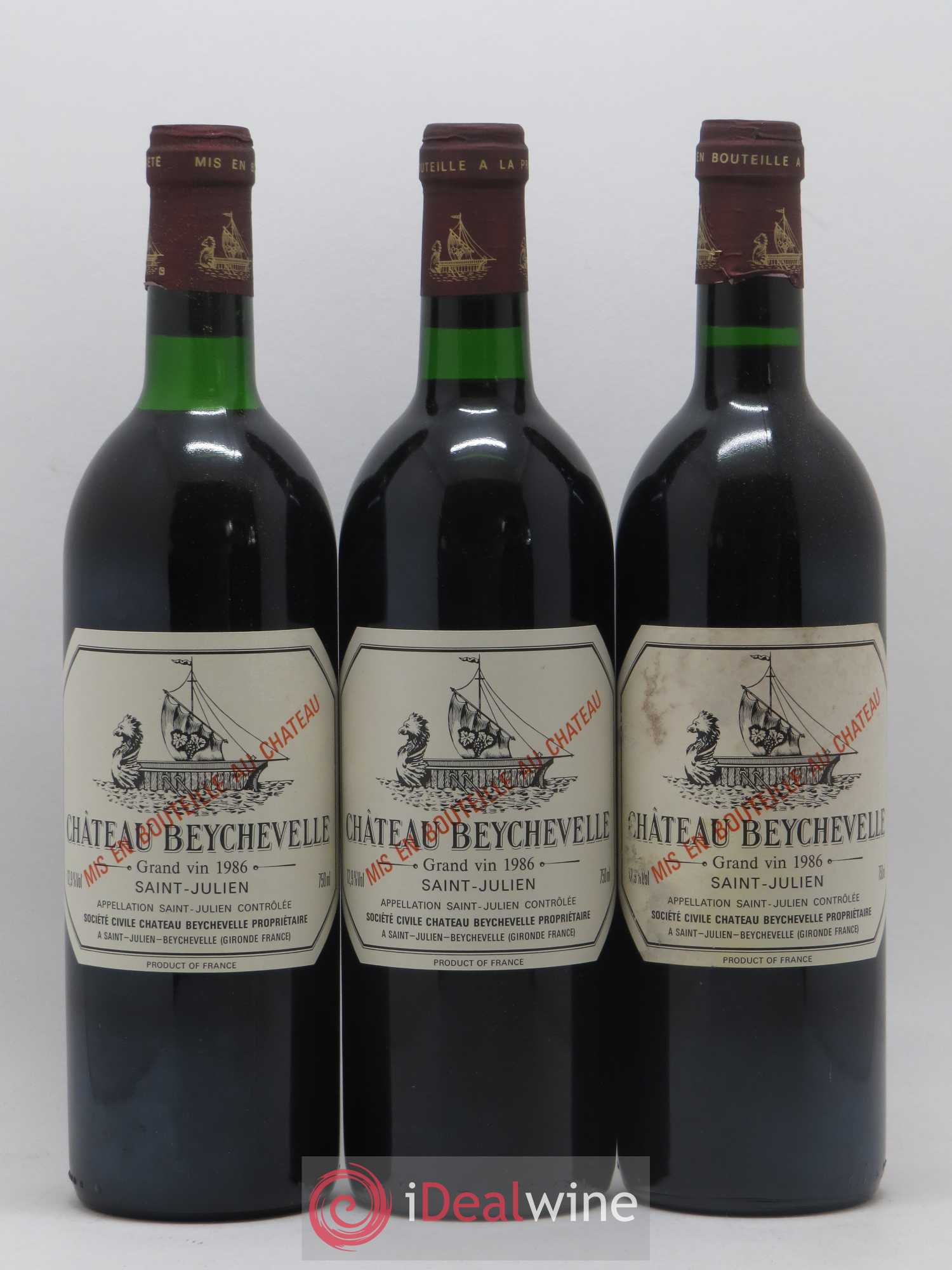 Château Beychevelle 4ème Grand Cru Classé 1986 - Lot de 12 bouteilles - 1