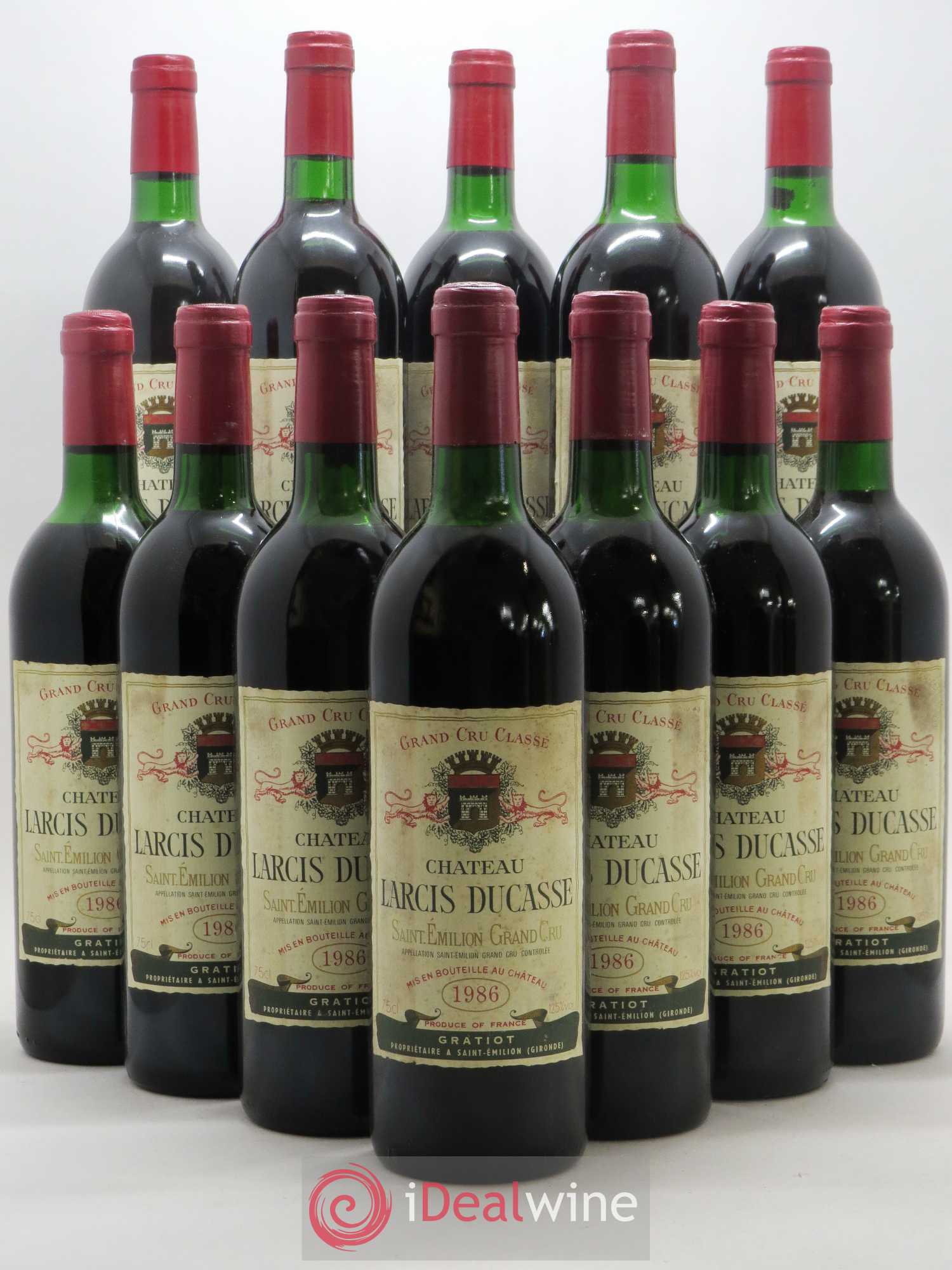 Château Larcis Ducasse 1er Grand Cru Classé B 1986 - Lot de 12 bouteilles - 0