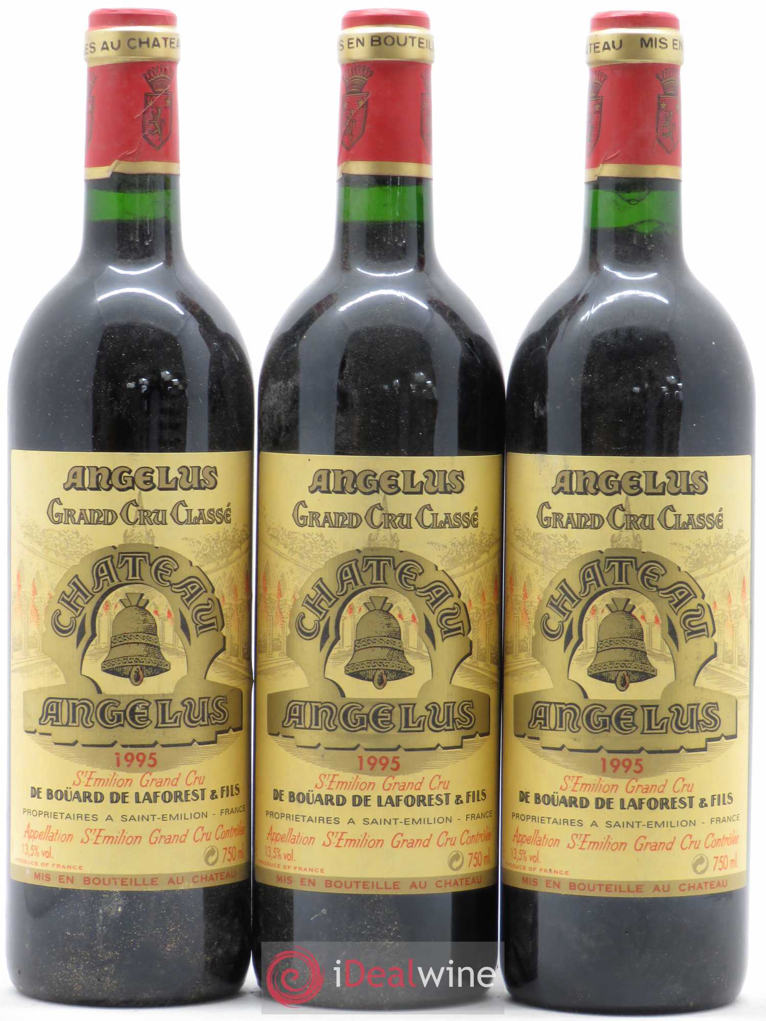 Château Angélus 1er Grand Cru Classé A 1995 - Lot de 3 bouteilles - 0