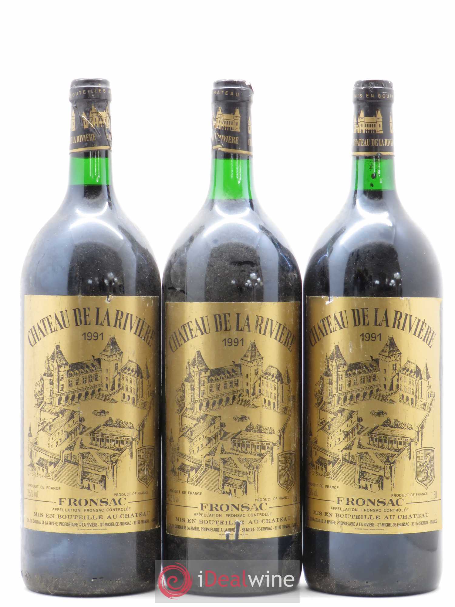Château de La Rivière 1991 - Posten von 3 Magnum - 0