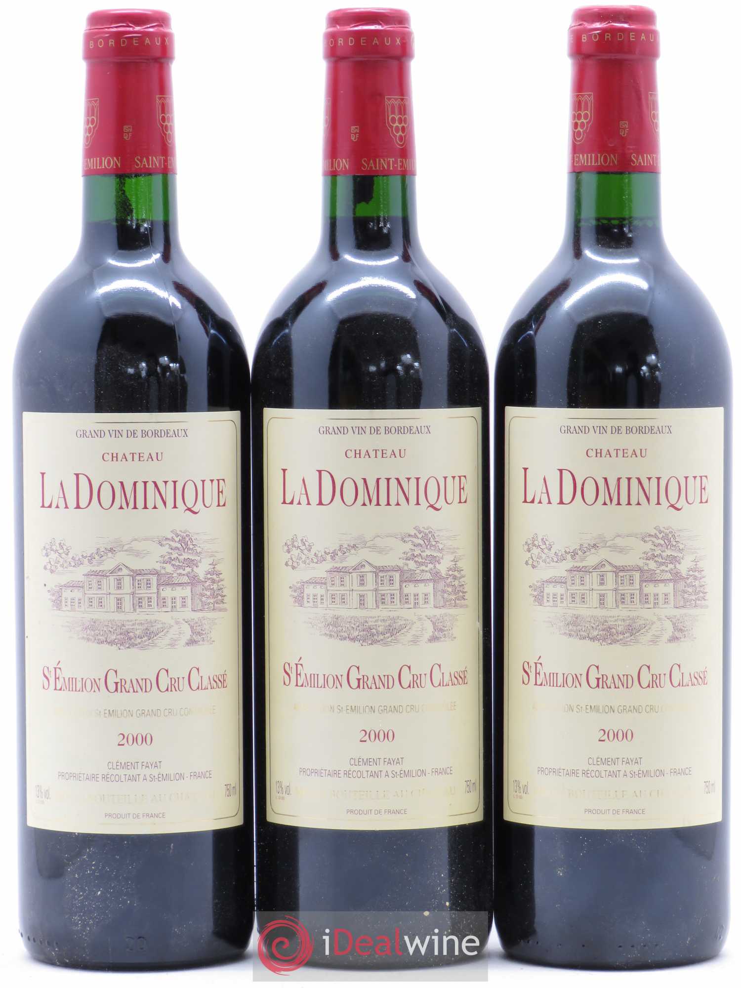 Château la Dominique Grand Cru Classé 2000 - Lot de 3 bouteilles - 0