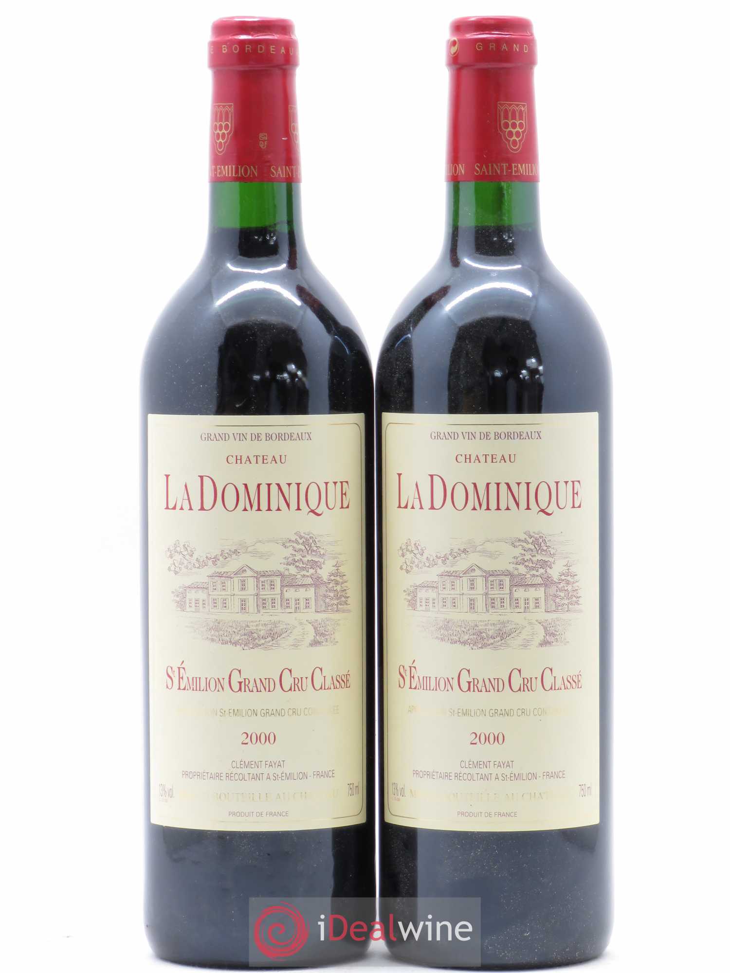 Château la Dominique Grand Cru Classé 2000 - Lot de 2 bouteilles - 0