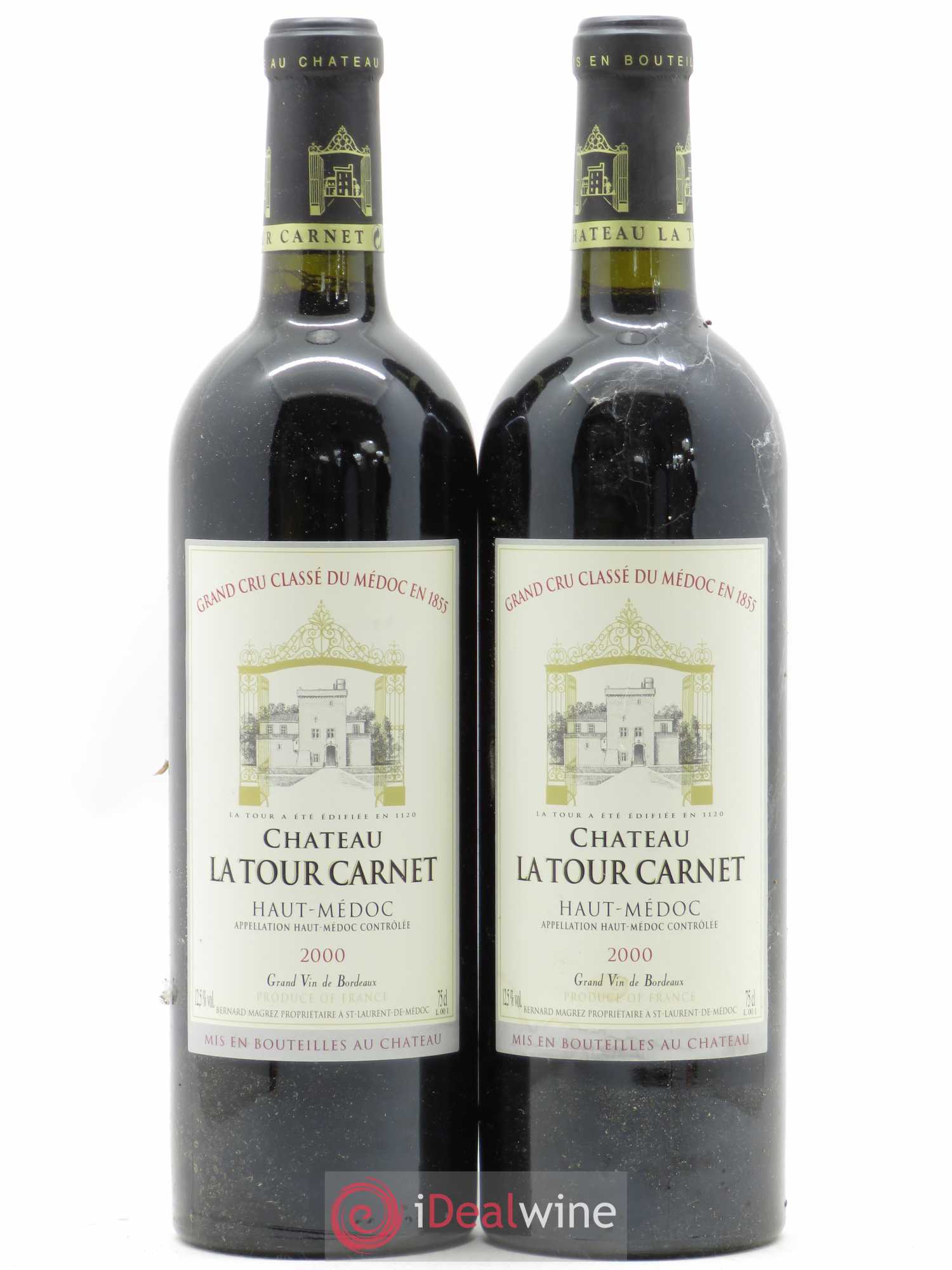 Château la Tour Carnet 4ème Grand Cru Classé 2000 - Lot de 2 bouteilles - 0