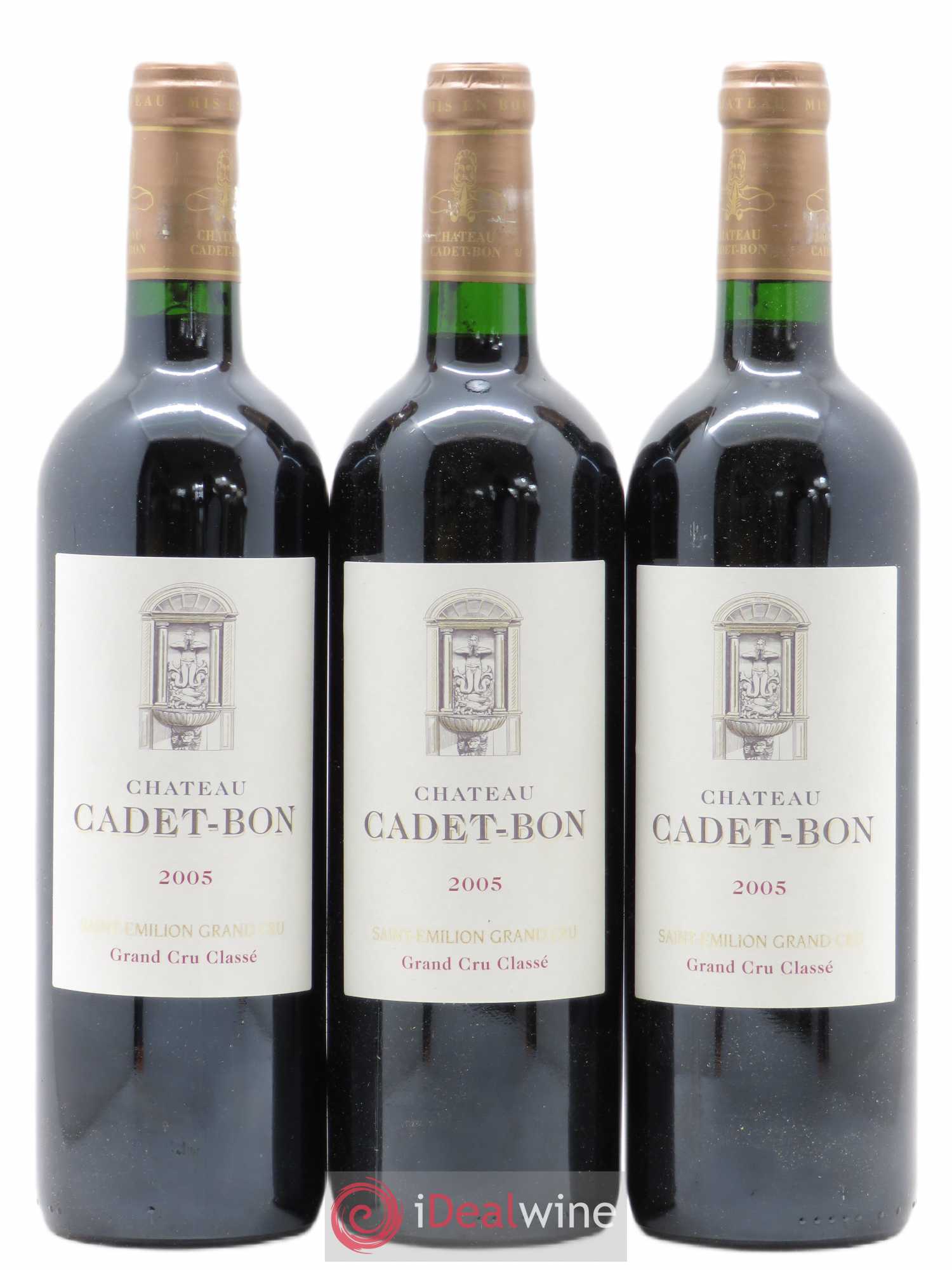 Château Cadet Bon Grand Cru Classé 2005 - Lot de 3 bouteilles - 0