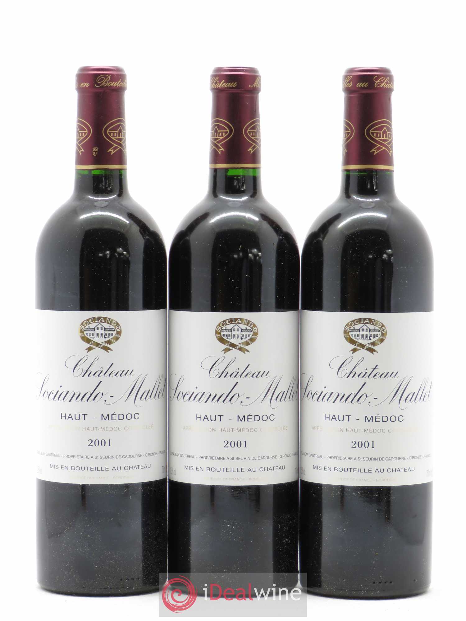 Château Sociando Mallet 2001 - Lot de 6 bouteilles - 1