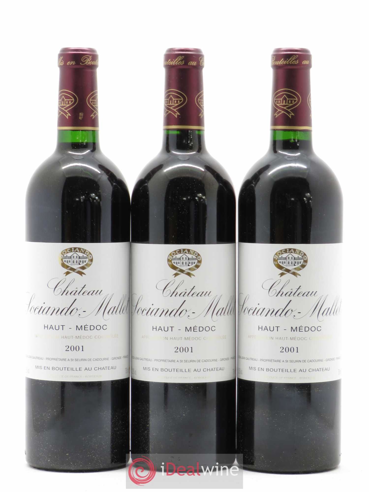 Château Sociando Mallet 2001 - Lot de 6 bouteilles - 2
