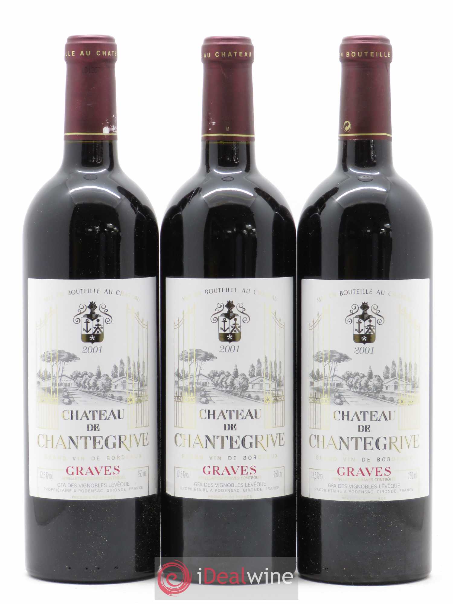 Château de Chantegrive 2001 - Lot de 6 bouteilles - 1