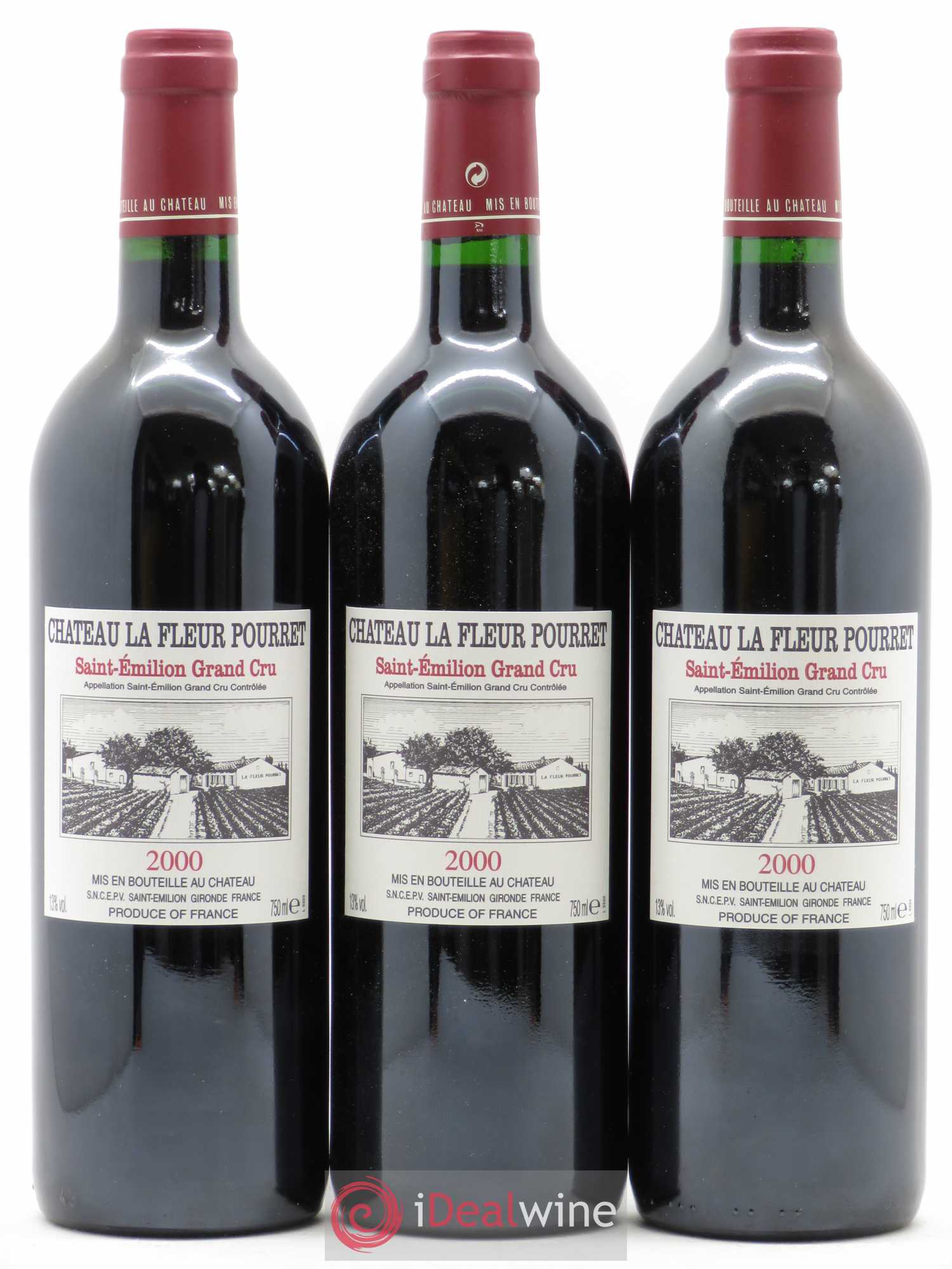 Saint-Émilion Grand Cru Château La Fleur Pourret 2000 - Lot de 12 bouteilles - 1