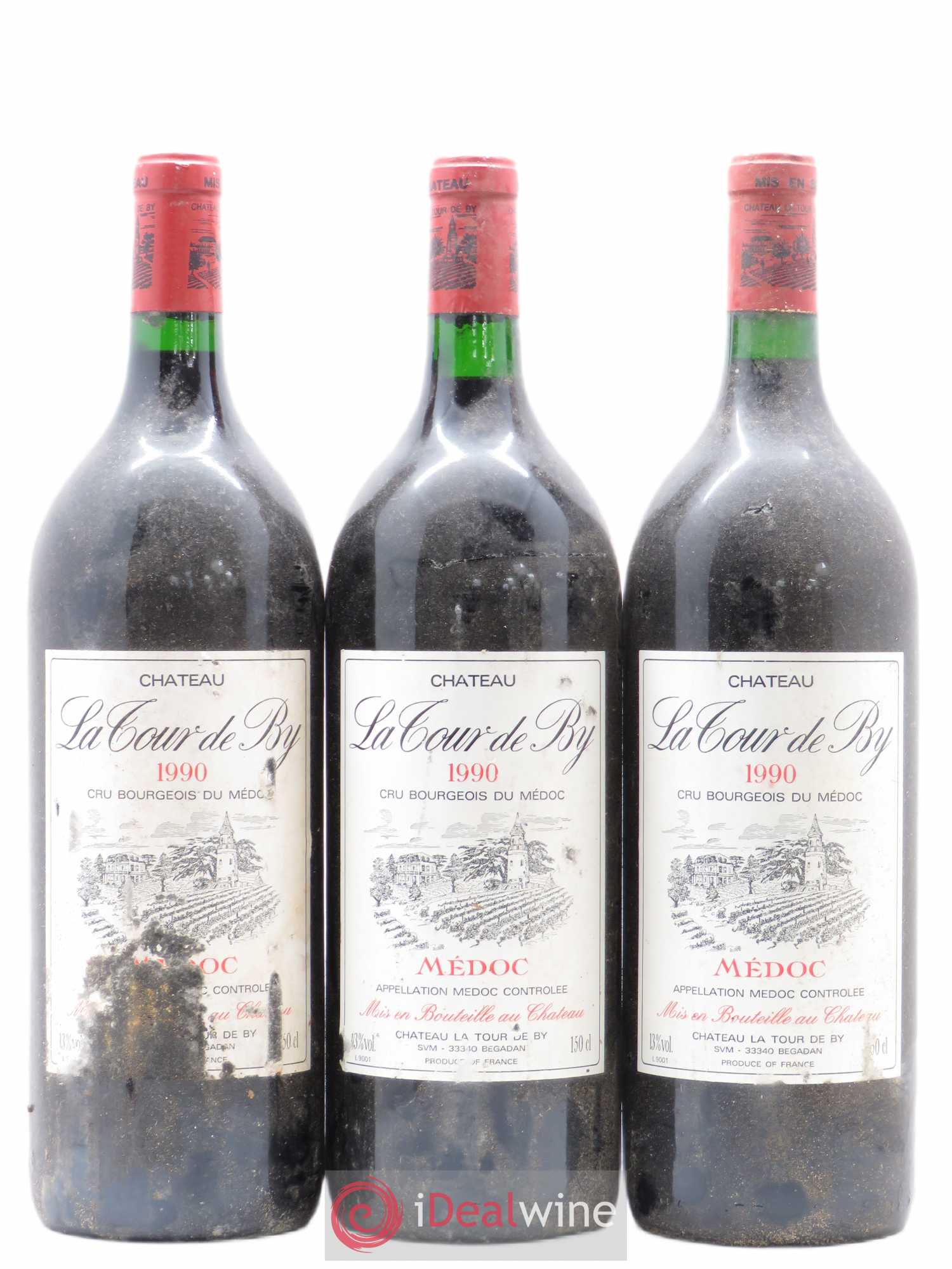 Château La Tour de By Cru Bourgeois 1990 - Lot de 3 magnums - 0