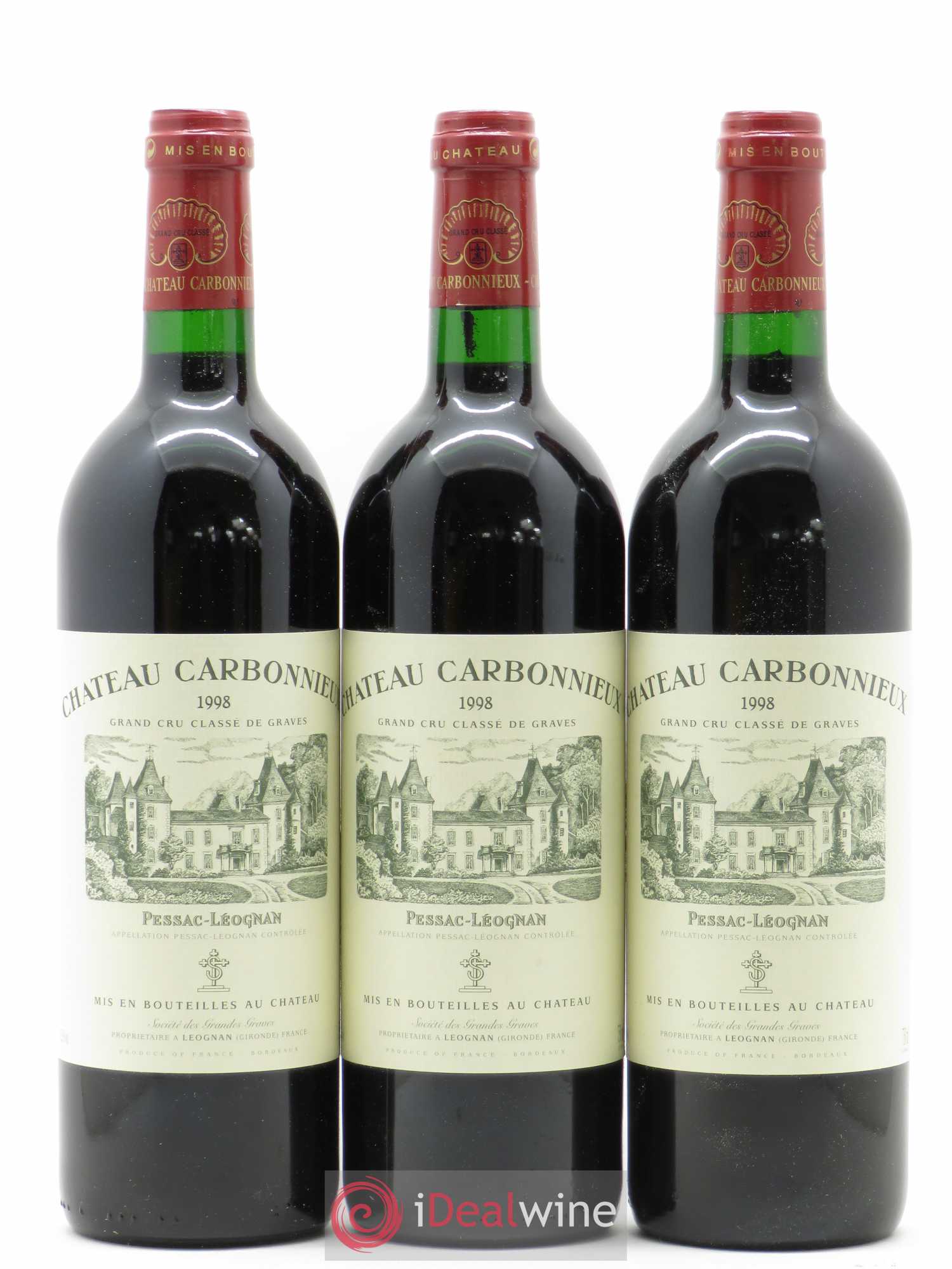 Château Carbonnieux Cru Classé de Graves 1998 - Lot de 6 bouteilles - 1