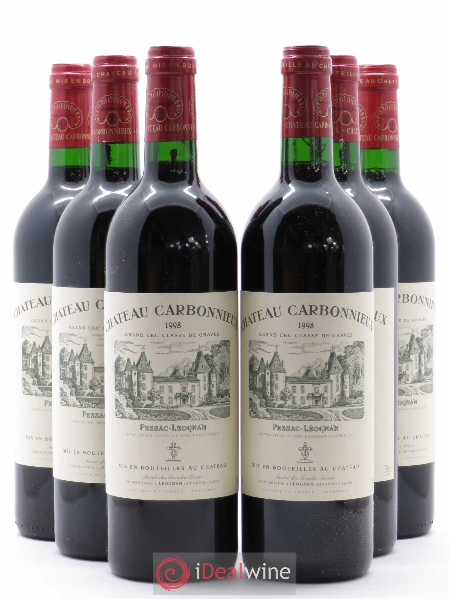 Château Carbonnieux Cru Classé de Graves 1998 - Lot de 6 bouteilles - 0