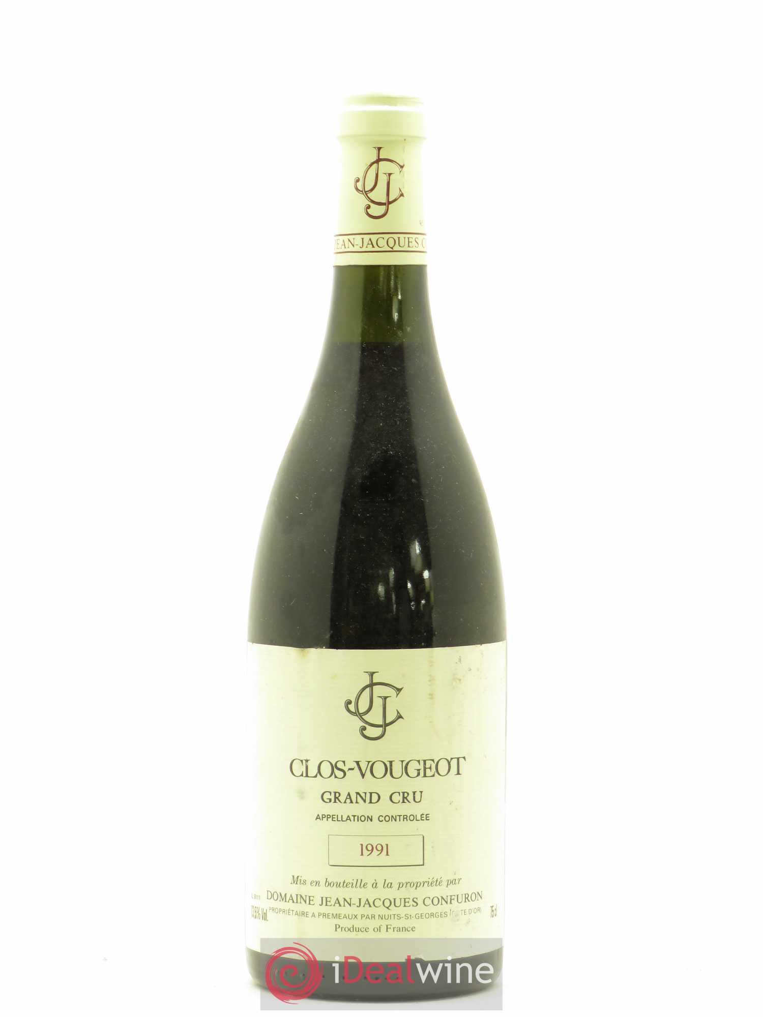 Clos de Vougeot Grand Cru Jean-Jacques Confuron 1991 - Lot de 1 bouteille - 0
