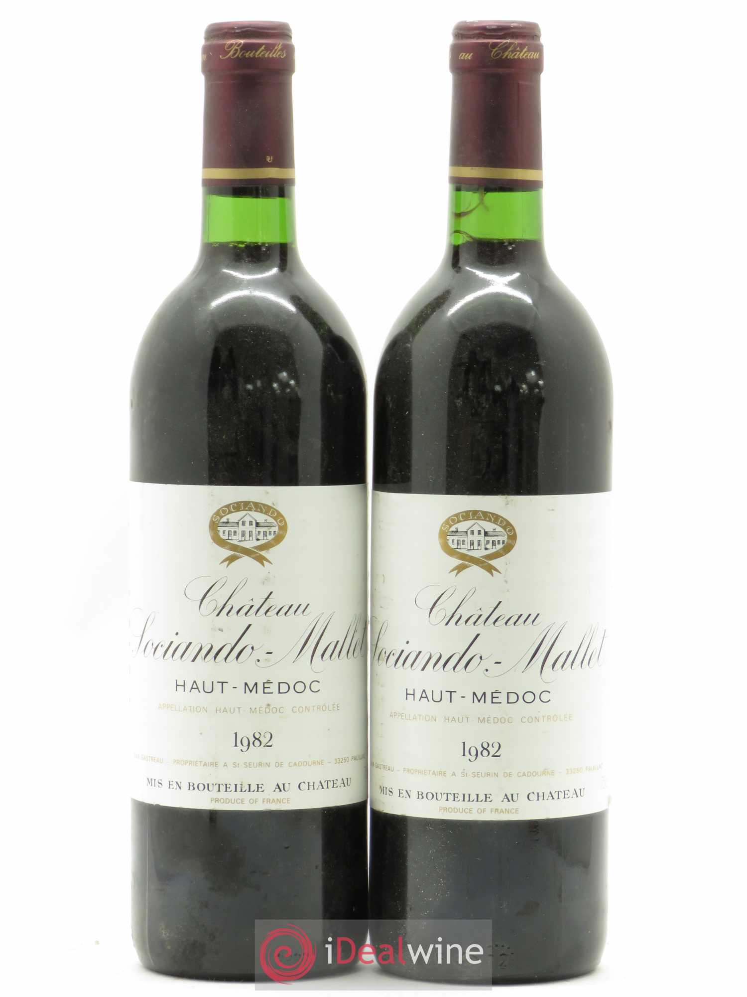 Château Sociando Mallet 1982 - Lot de 2 bouteilles - 0