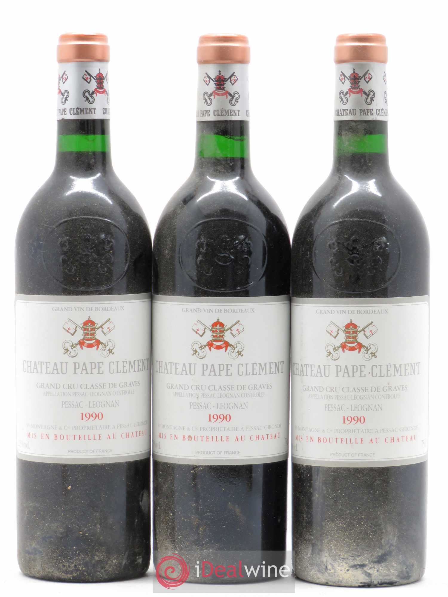Château Pape Clément Cru Classé de Graves 1990 - Lot de 3 bouteilles - 0