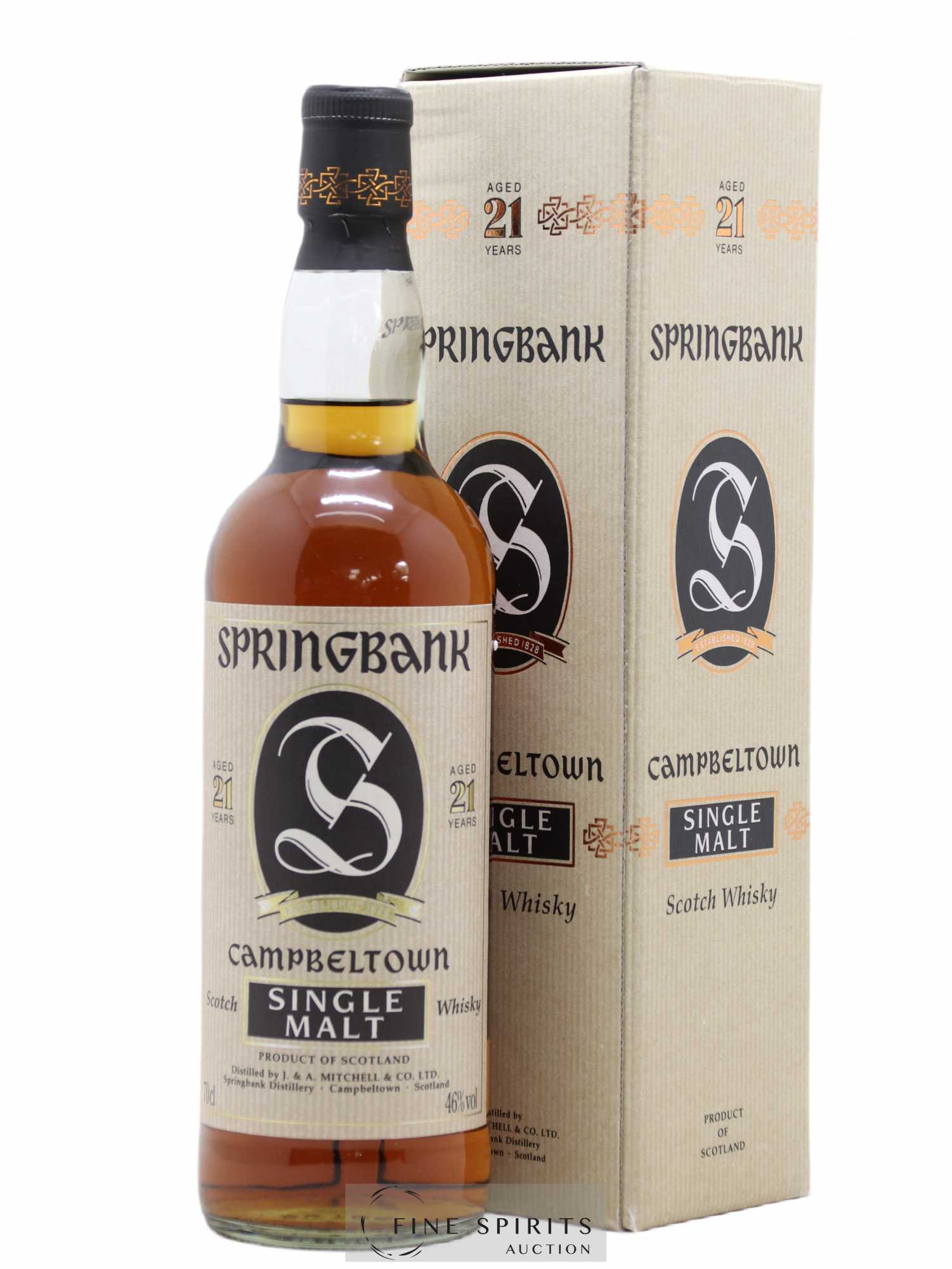 Springbank 21 years Of. Parchment Label SOC. AUXIL import - Lot de 1 bouteille - 0