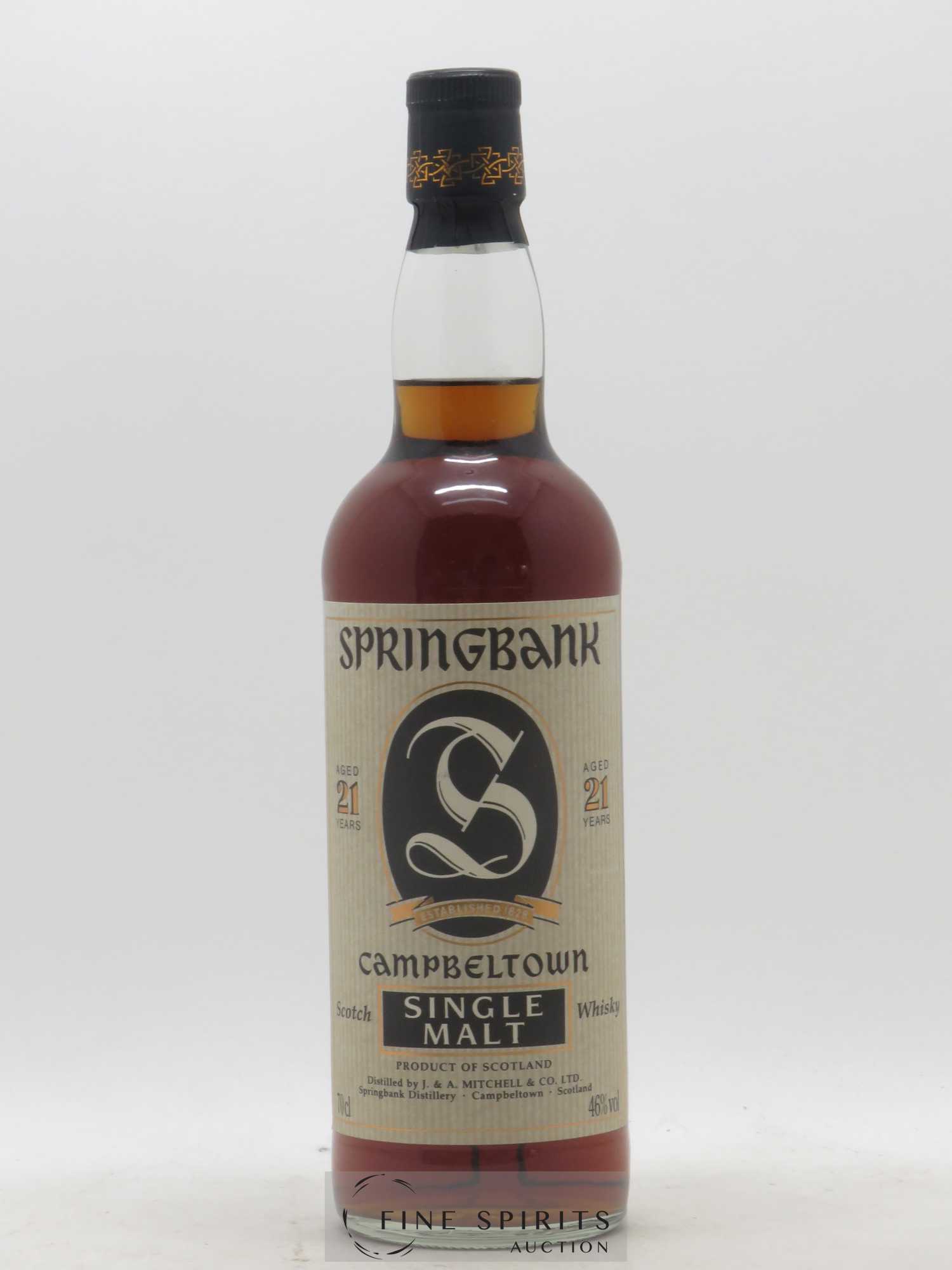 Springbank 21 years Of. Parchment Label SOC. AUXIL import - Lot de 1 bouteille - 1