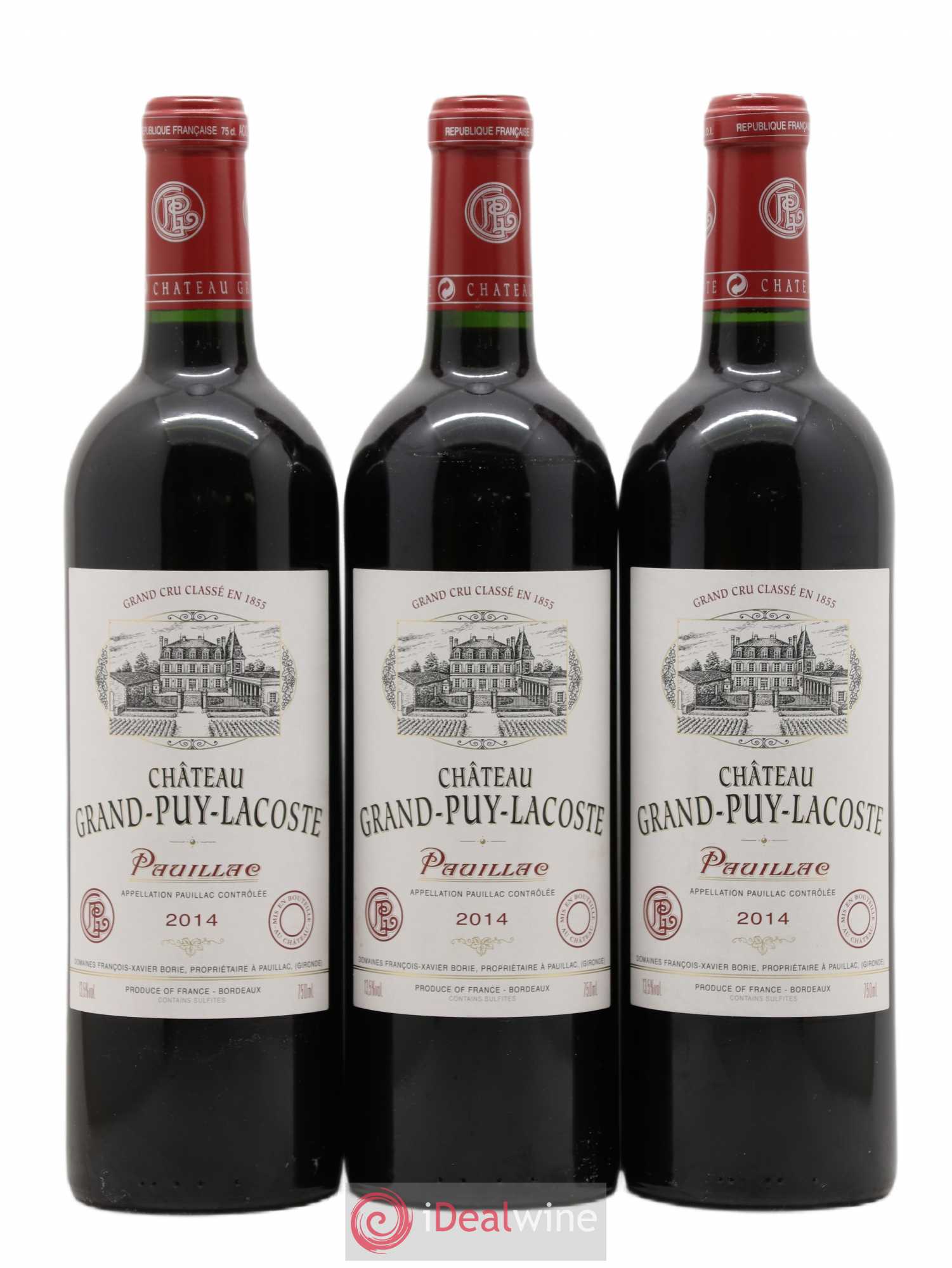 Château Grand Puy Lacoste 5ème Grand Cru Classé 2014 - Lot de 3 bouteilles - 0