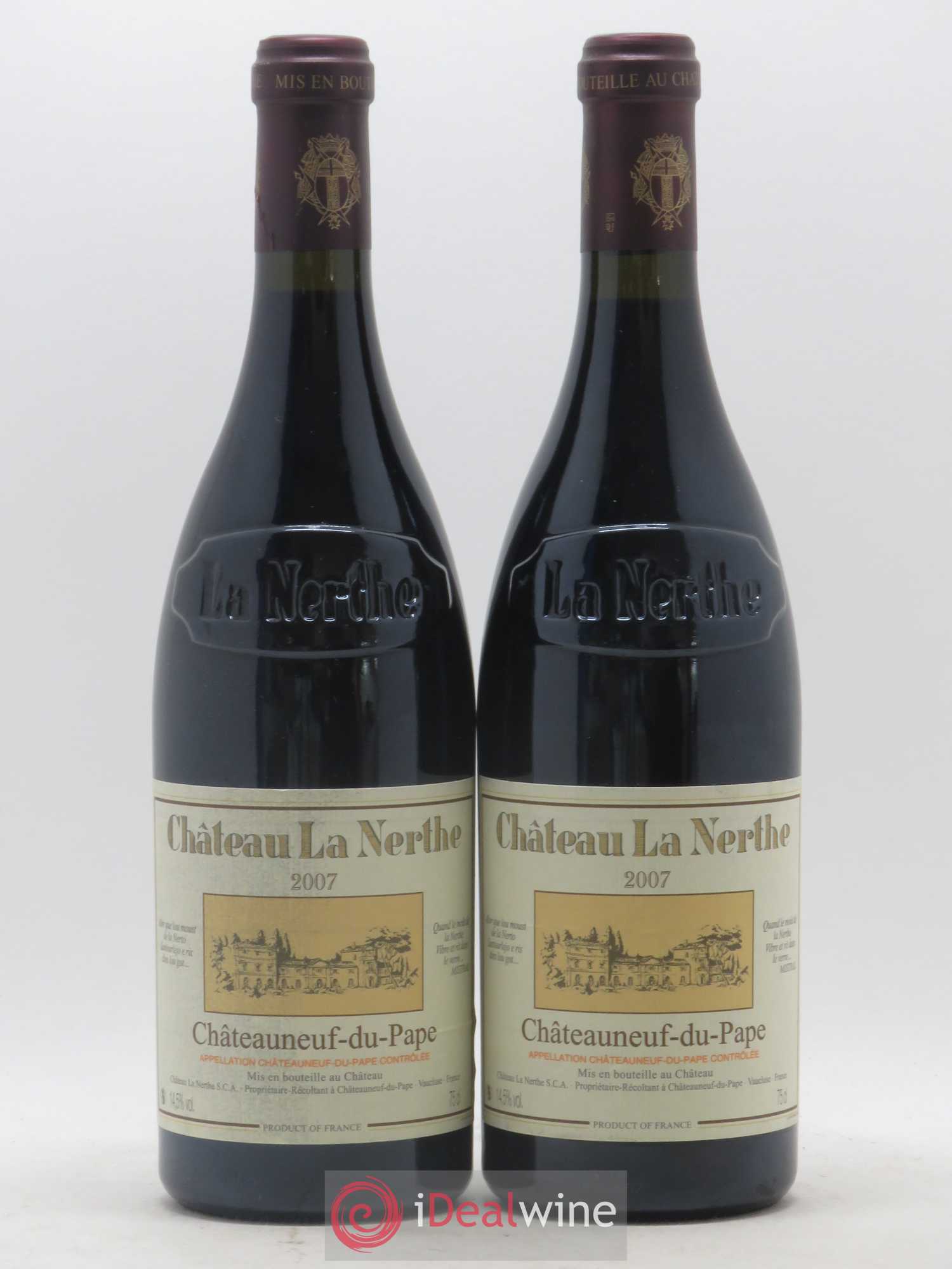 Châteauneuf-du-Pape Château la Nerthe Famille Richard 2007 - Lot de 2 bouteilles - 0