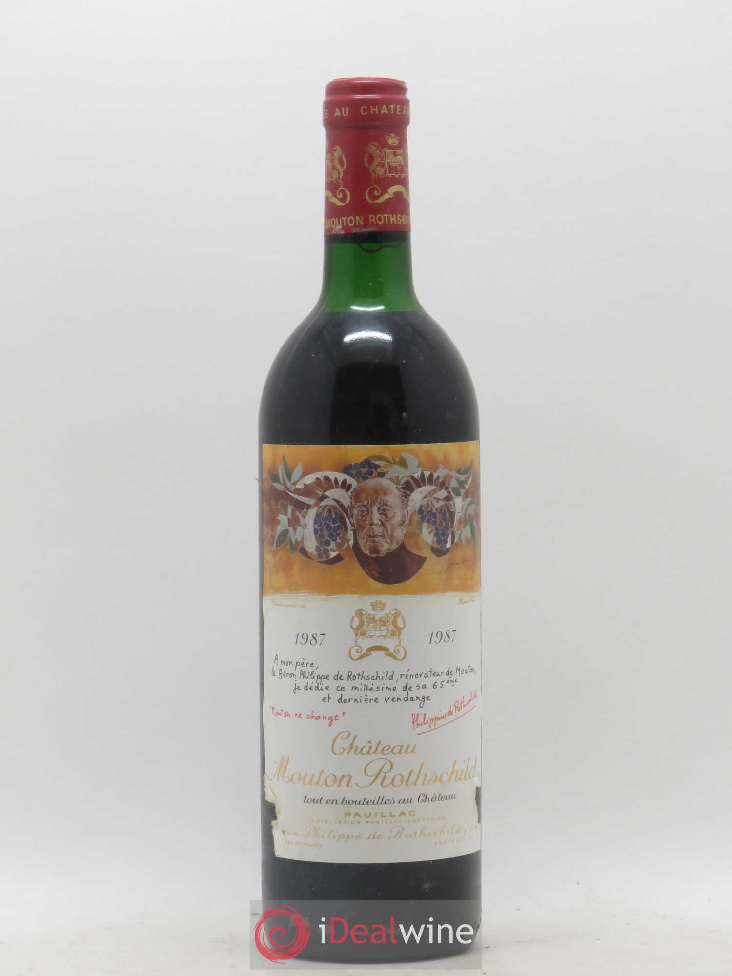 Château Mouton Rothschild 1er Grand Cru Classé 1987 - Lot de 1 bouteille - 0