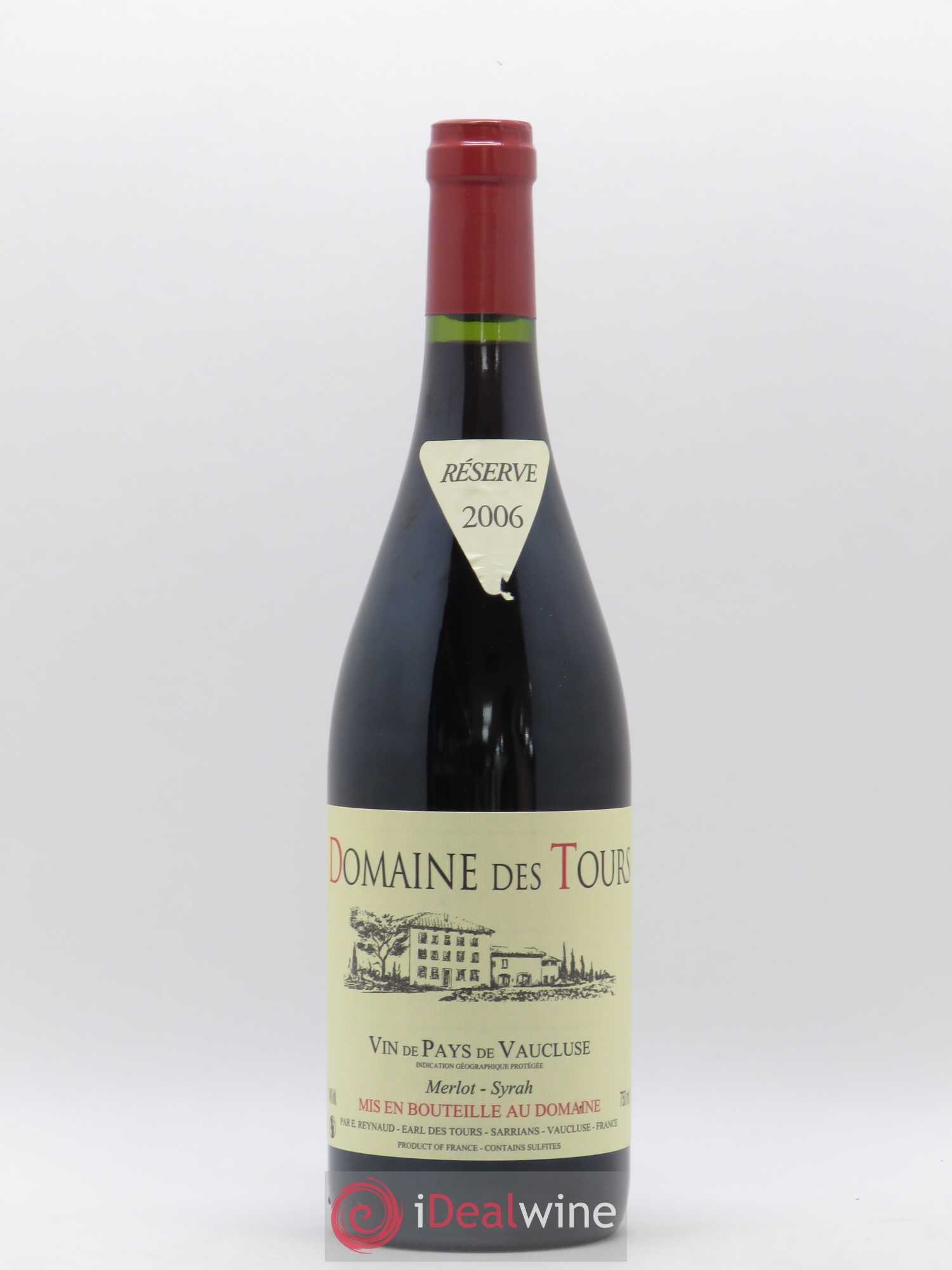 Vaucluse Domaine des Tours Merlot-Syrah Emmanuel Reynaud 2006 - Lot de 1 bouteille - 0