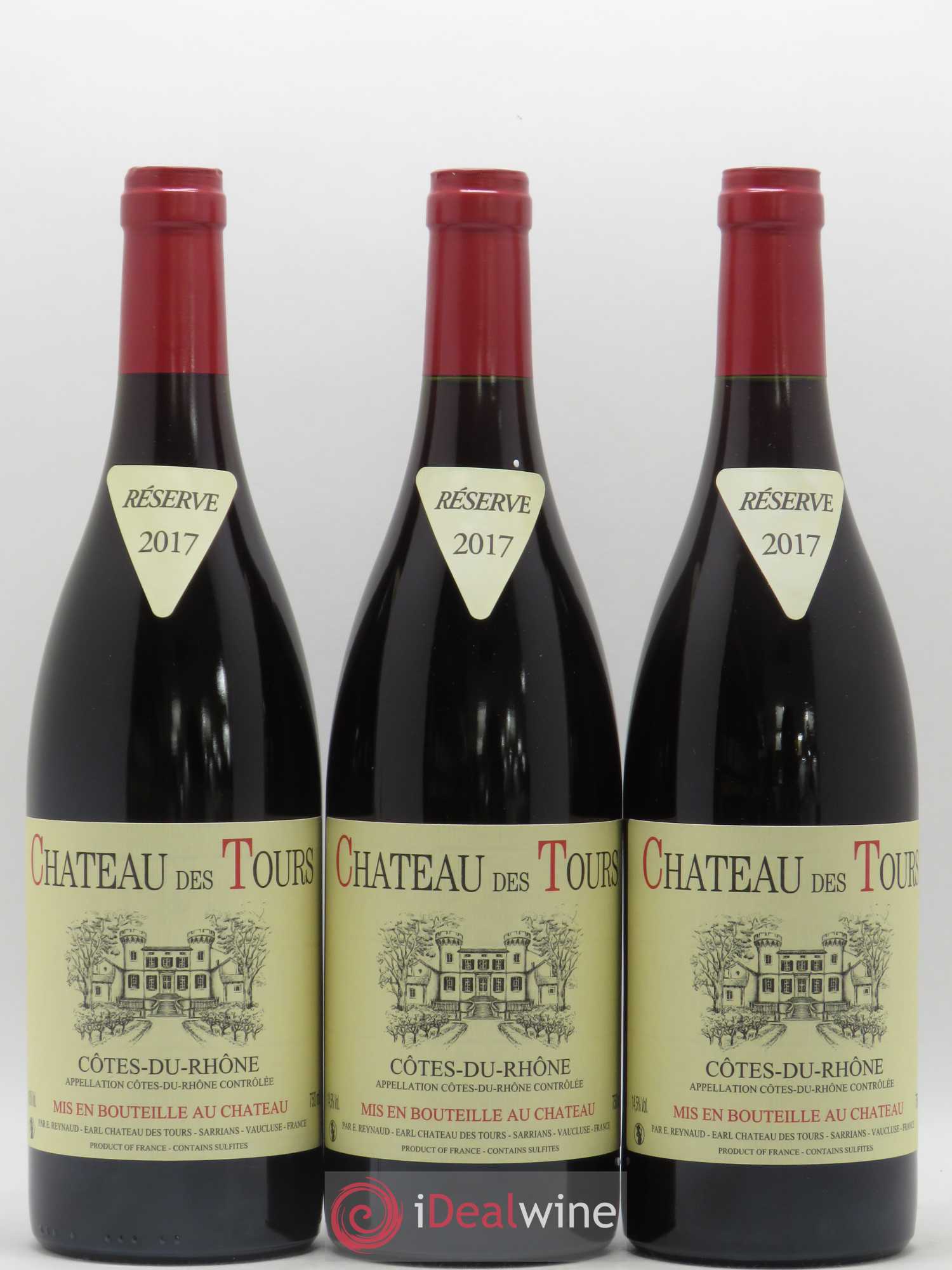 Côtes-du-Rhône Château des Tours Emmanuel Reynaud 2017 - Lot de 3 bouteilles - 0
