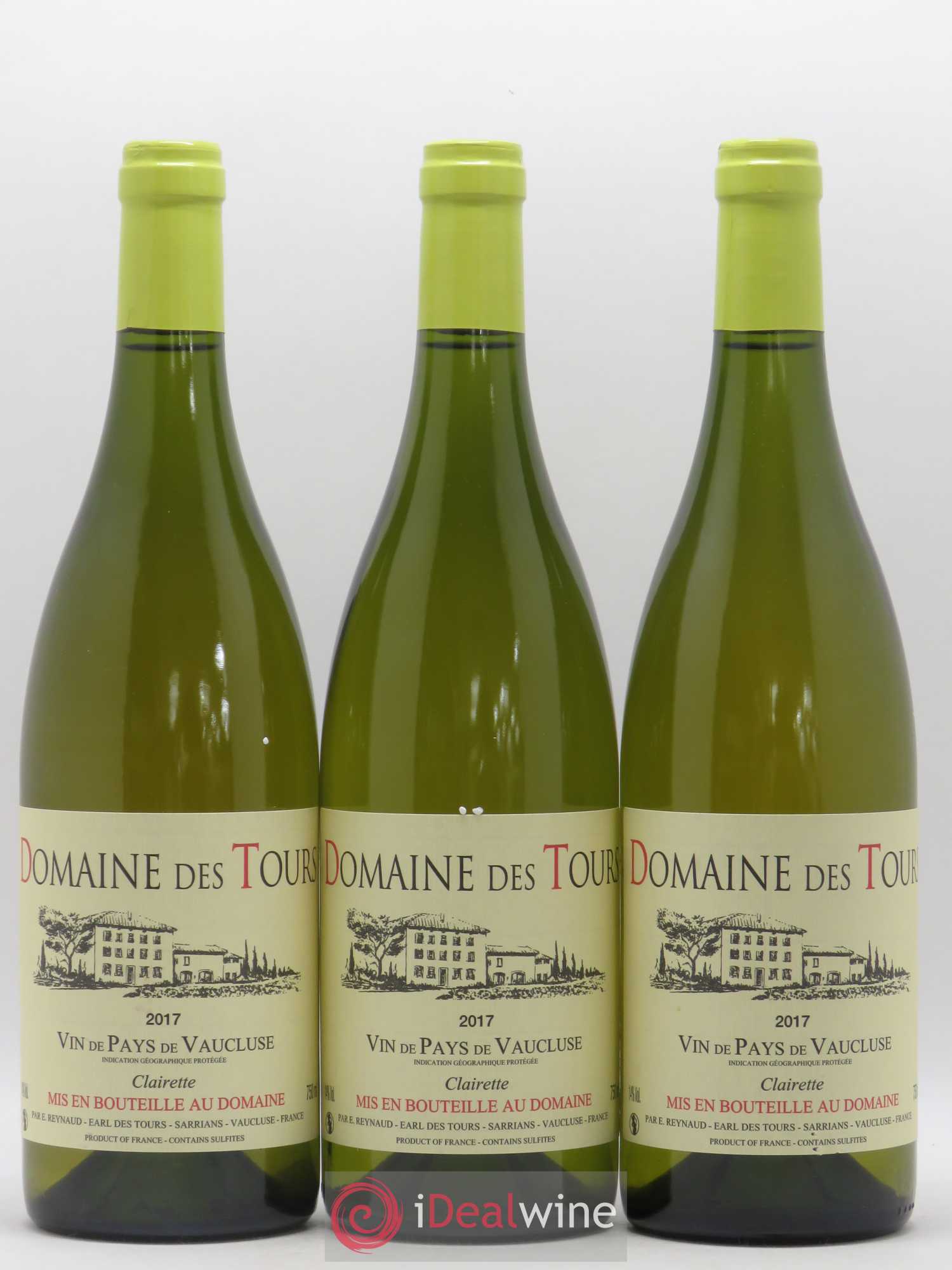 Vaucluse (Vin de Pays de Vaucluse) Domaine des Tours Emmanuel Reynaud Clairette 2017 - Lot de 3 bouteilles - 0