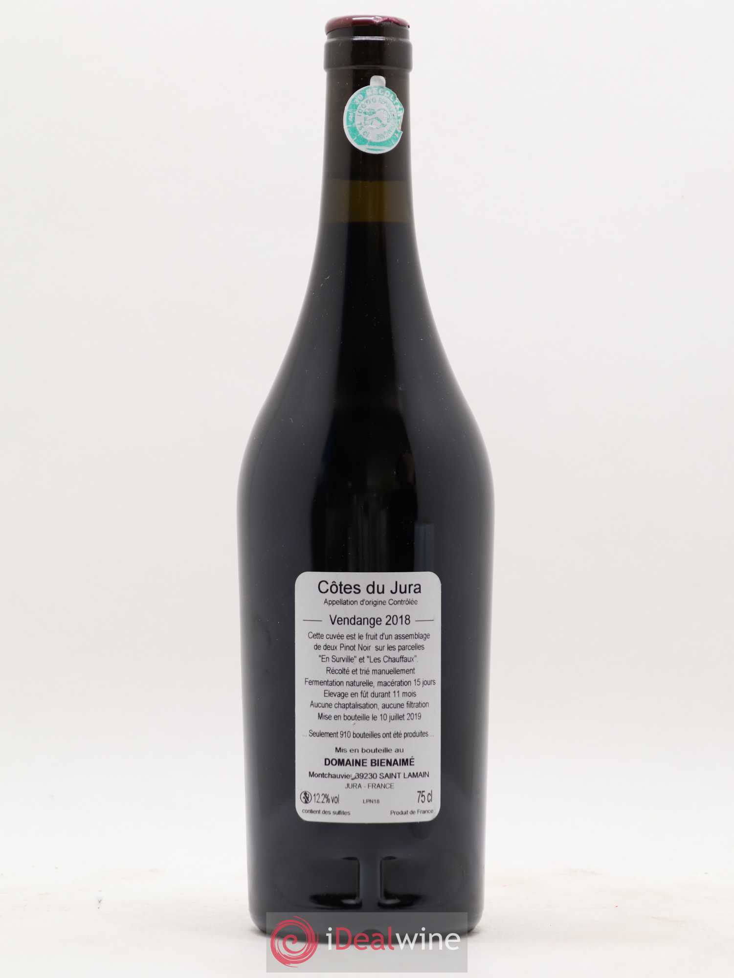 Côtes du Jura Pinot Noir Bruno Bienaimé 2018 - Lot de 1 bouteille - 1
