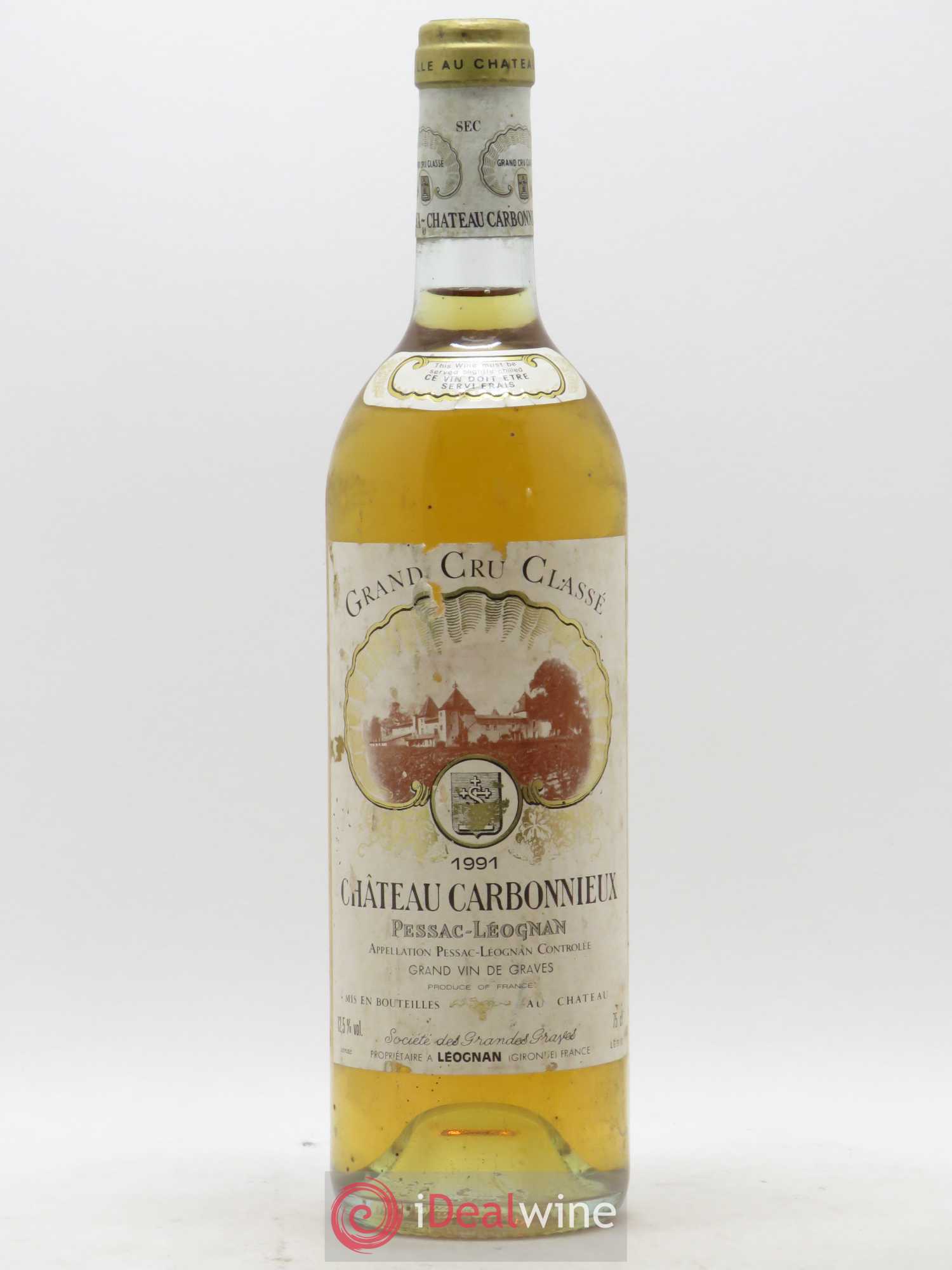 Château Carbonnieux Cru Classé de Graves 1991 - Lot de 1 bouteille - 0