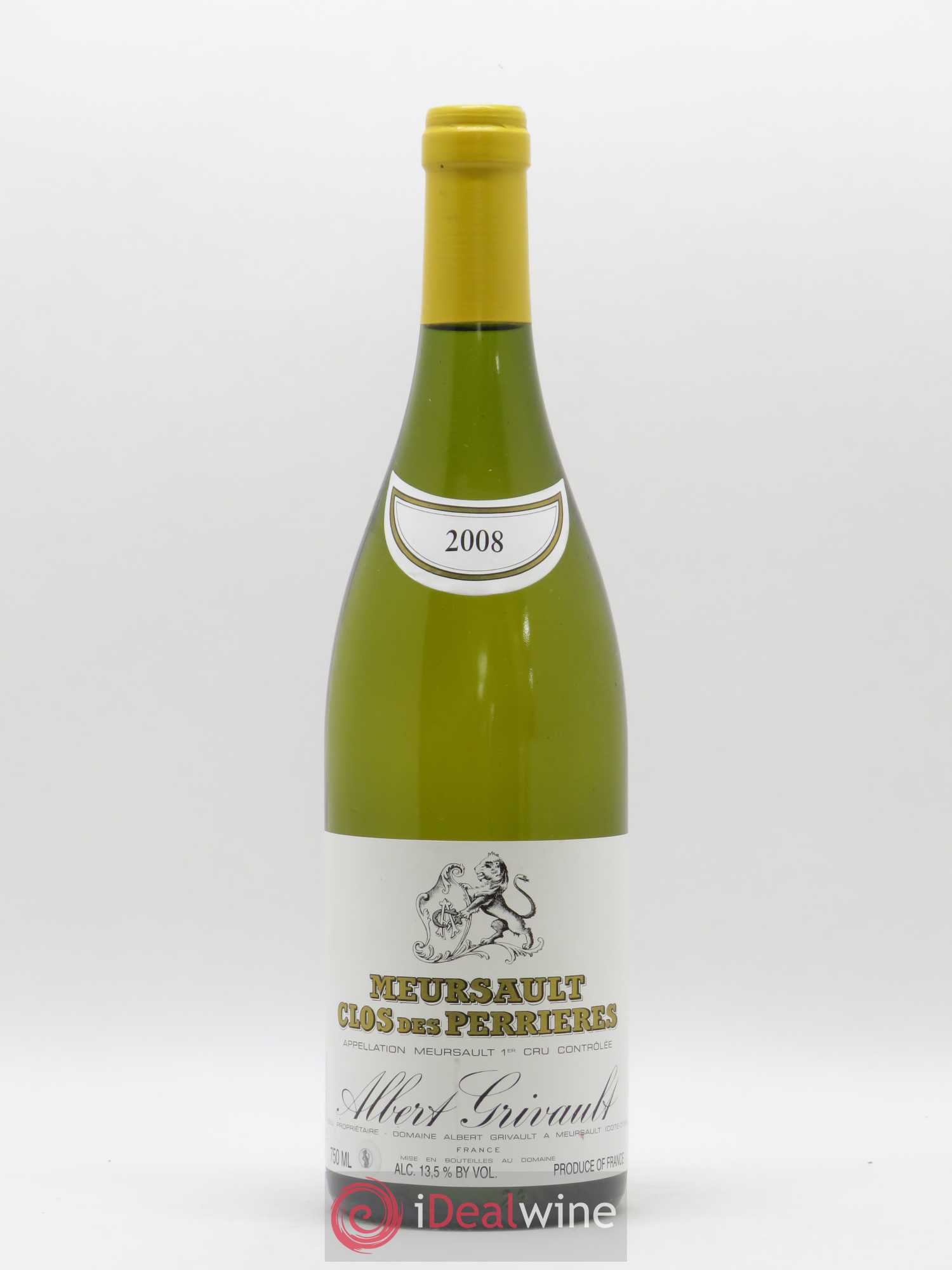 Meursault 1er Cru Clos des Perrières Monopole Albert Grivault 2008 - Lot de 1 bouteille - 0