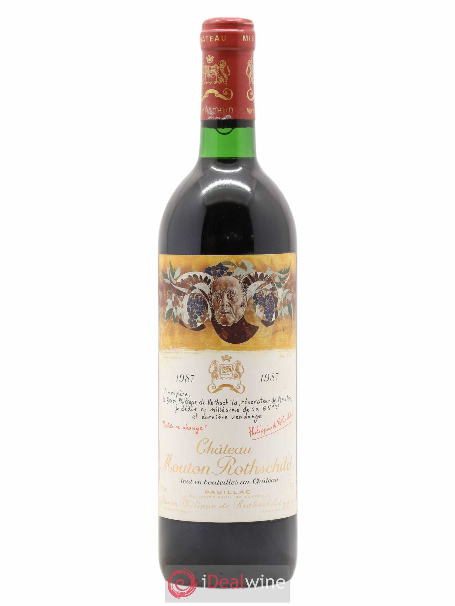 Château Mouton Rothschild 1er Grand Cru Classé 1987 - Lot de 1 bouteille - 0